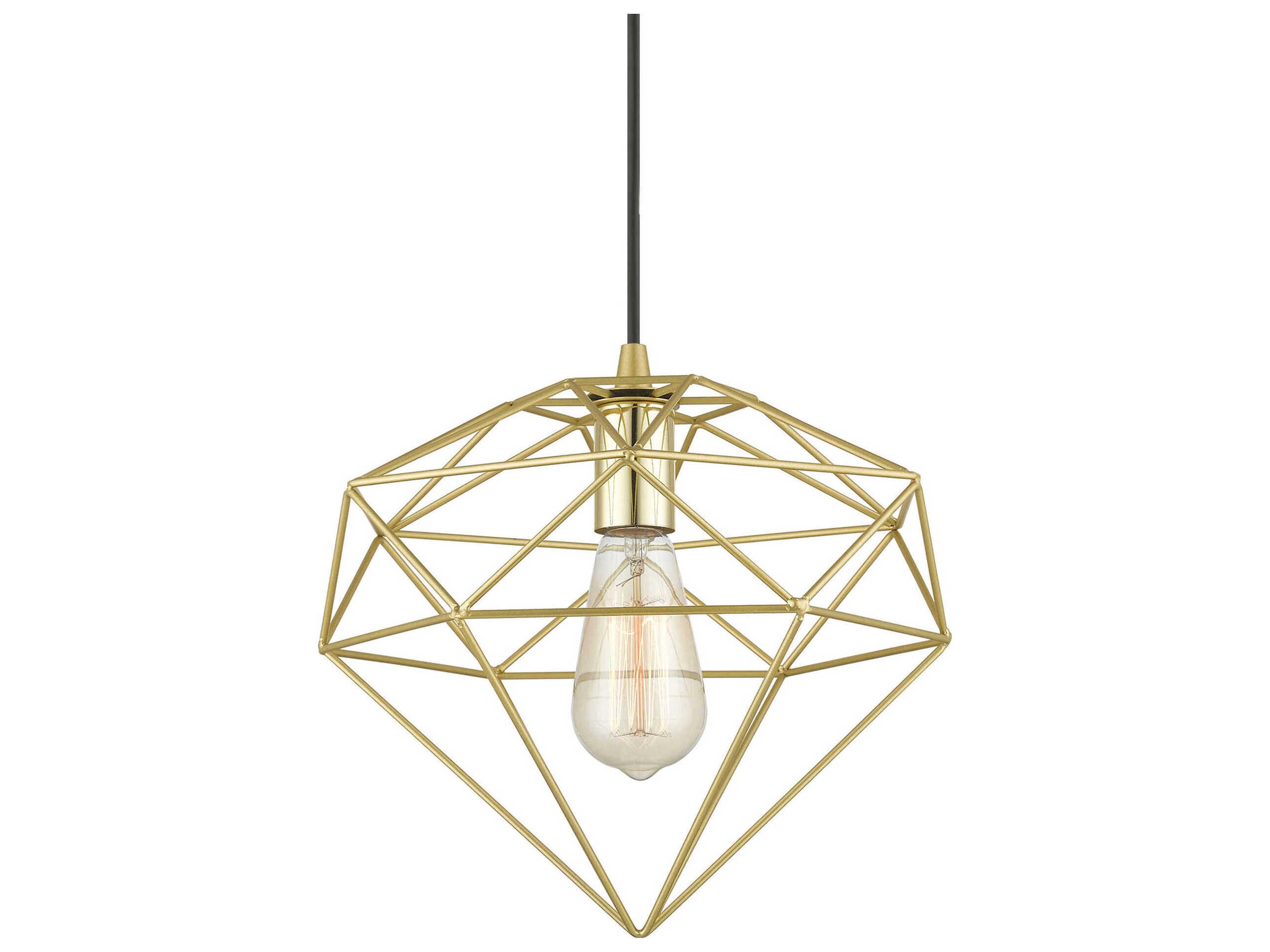 Livex Lighting Knox 1-Light Soft Gold Polished Brass Mini Pendant