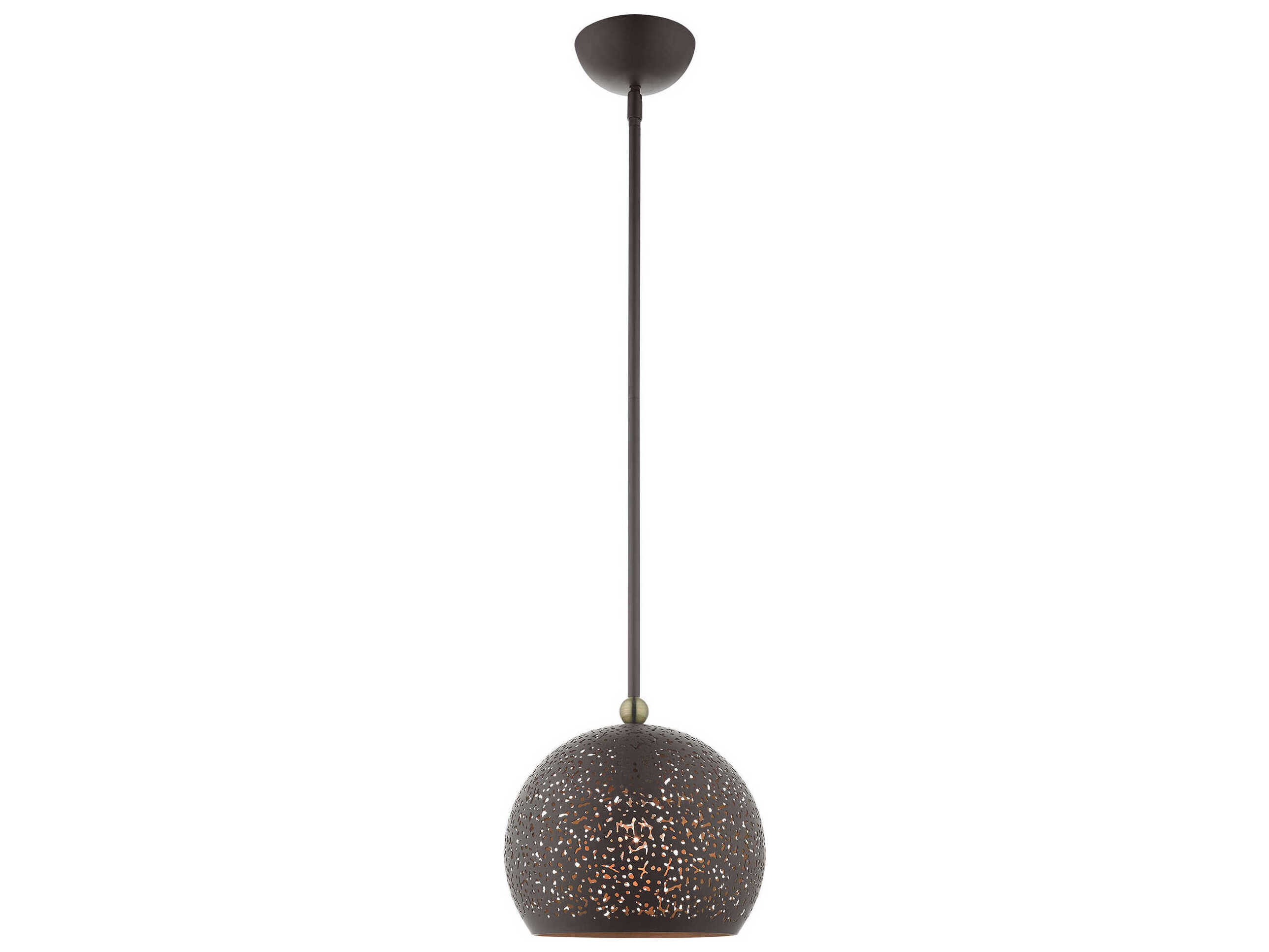 Livex Lighting Charlton 1-Light Bronze Antique Brass Dome Mini Pendant