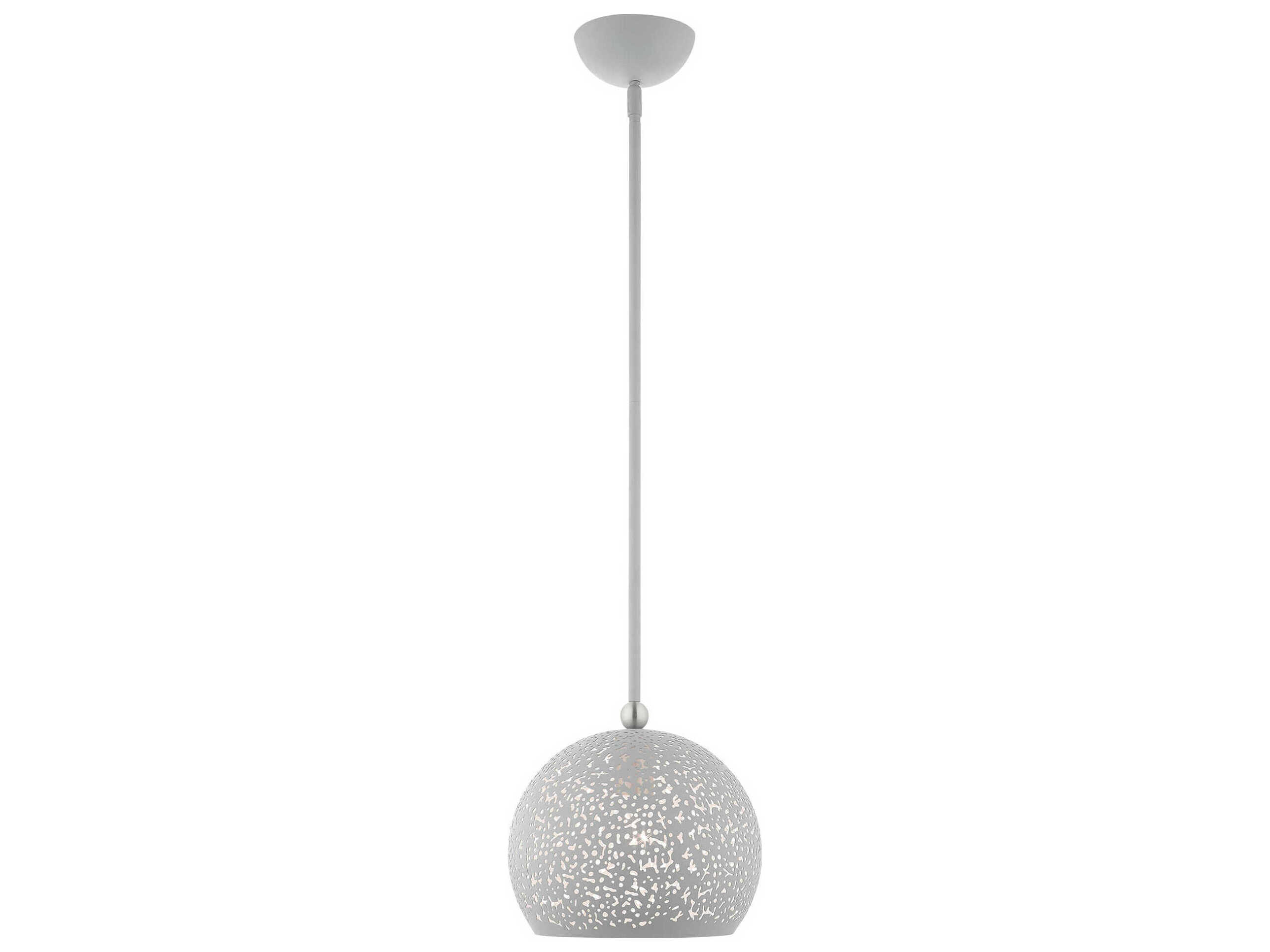 Livex Lighting Charlton 1-Light Nordic Gray Brushed Nickel Dome Mini Pendant