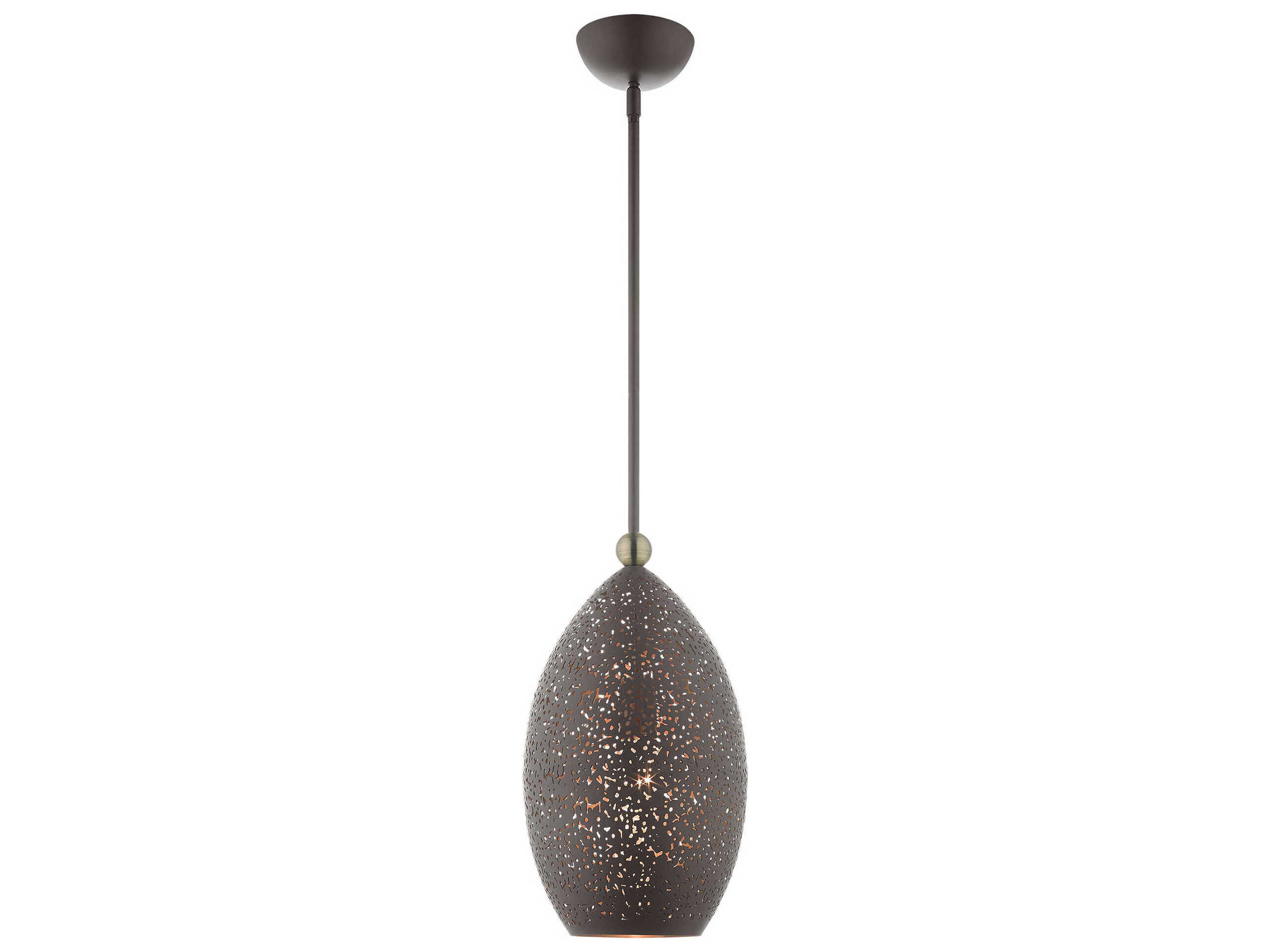 Livex Lighting Charlton 1-Light Bronze Antique Brass Bell Mini Pendant