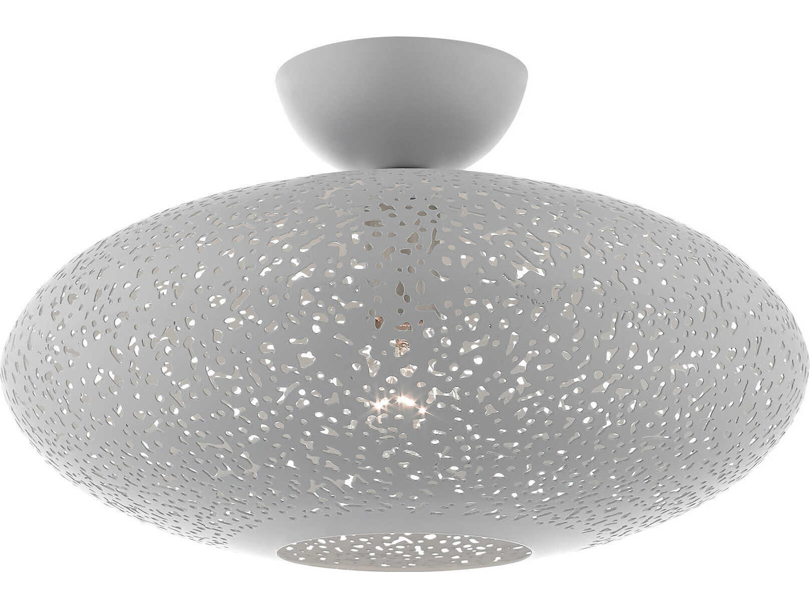 Livex Lighting Charlton 1-Light Nordic Gray Brushed Nickel Globe Semi Flush Mount