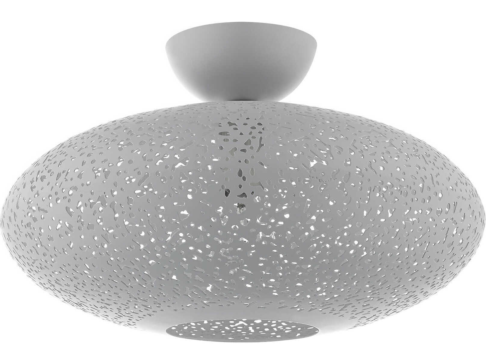 Livex Lighting Charlton 1-Light Nordic Gray Brushed Nickel Globe Semi Flush Mount