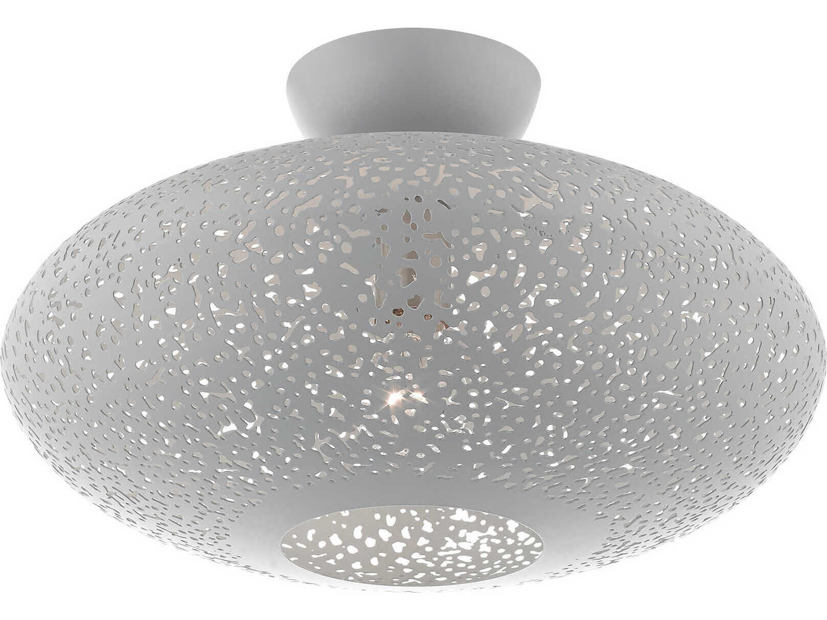 Livex Lighting Charlton 1-Light Nordic Gray Brushed Nickel Globe Semi Flush Mount