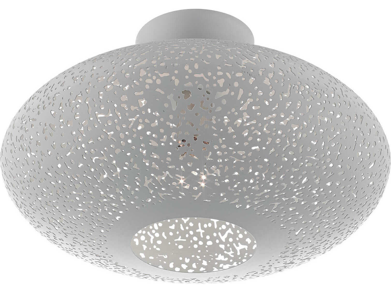 Livex Lighting Charlton 1-Light Nordic Gray Brushed Nickel Globe Semi Flush Mount