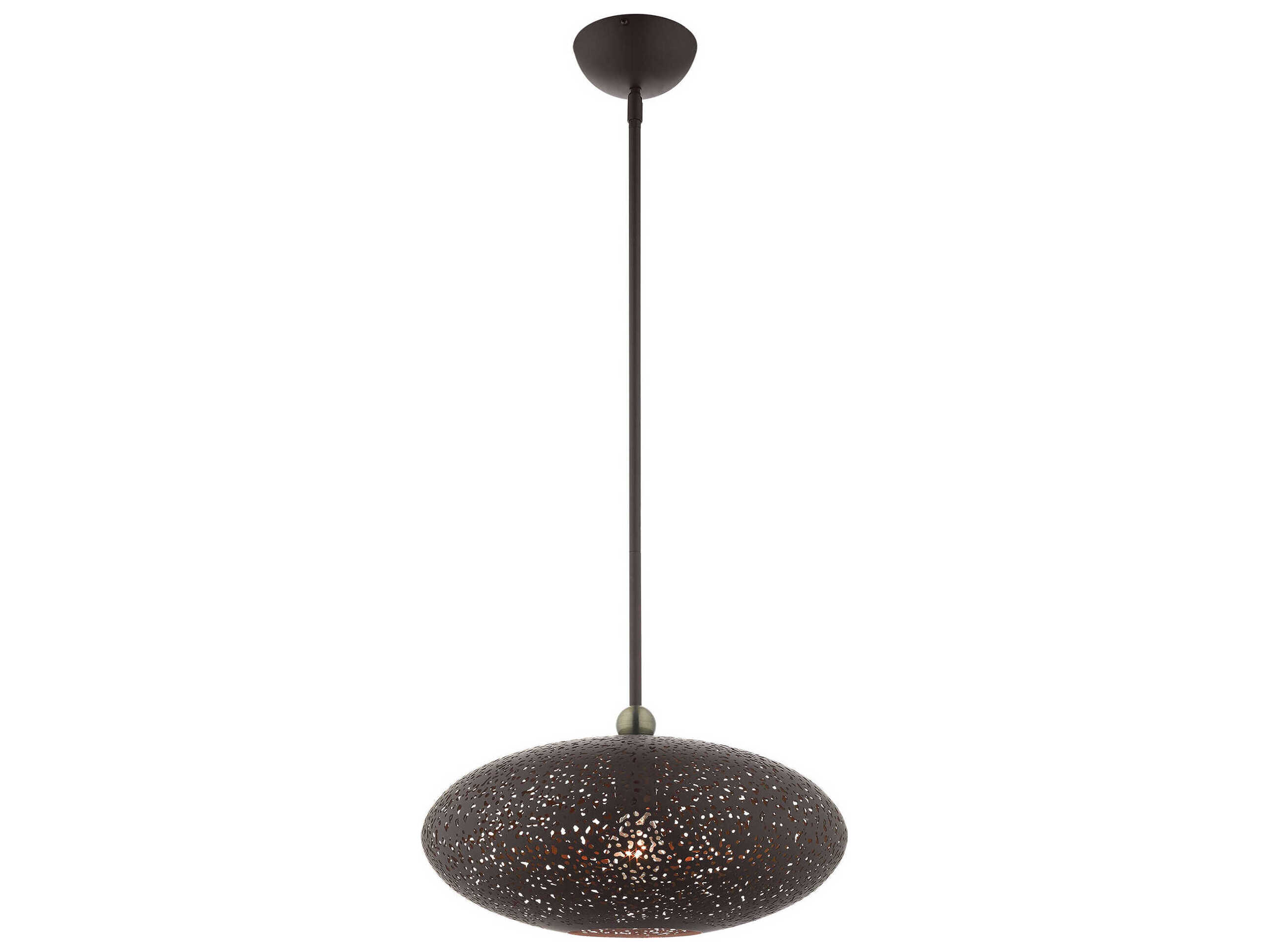 Livex Lighting Charlton 1-Light Bronze Antique Brass Globe Pendant