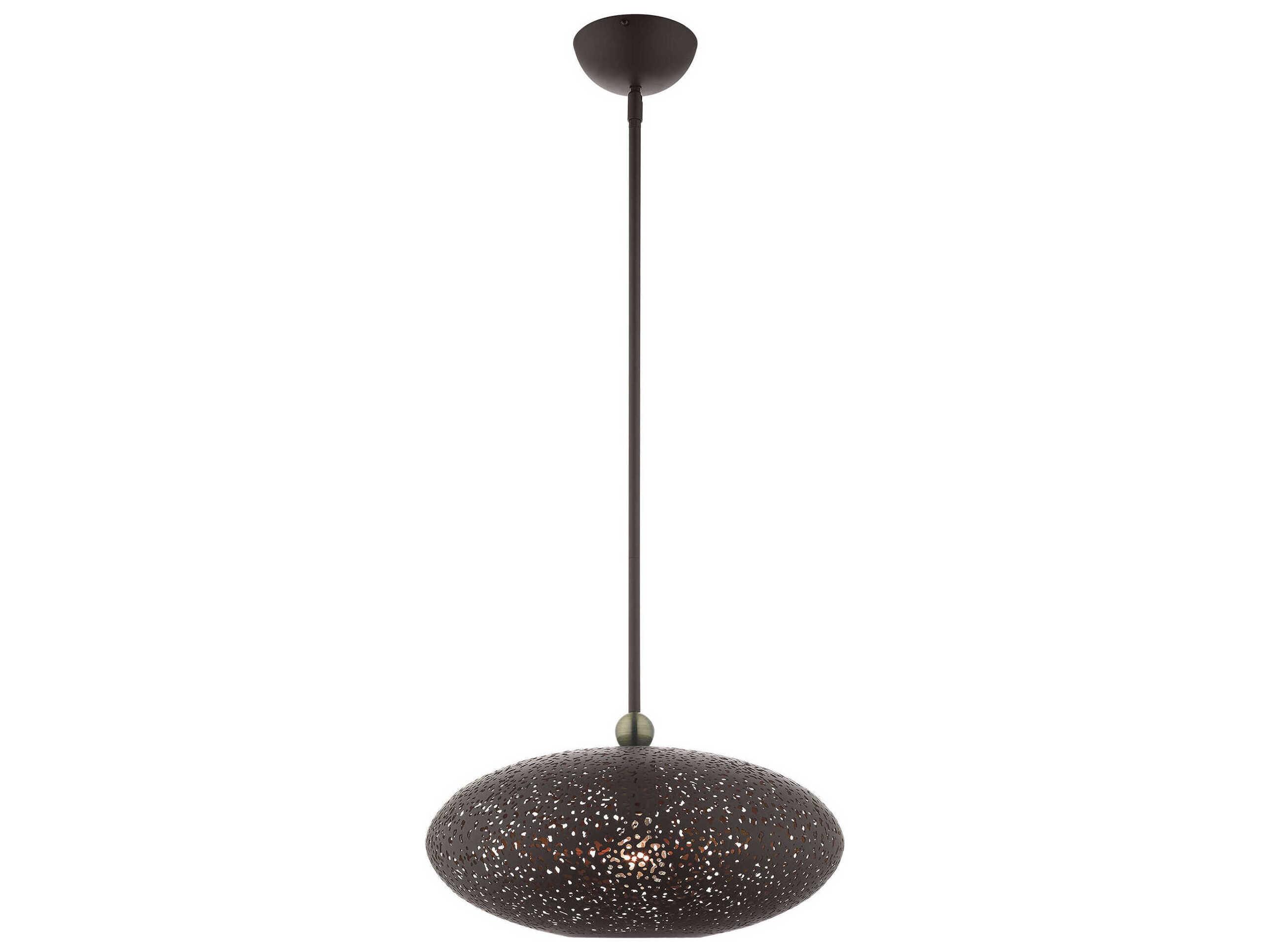 Livex Lighting Charlton 1-Light Bronze Antique Brass Globe Pendant