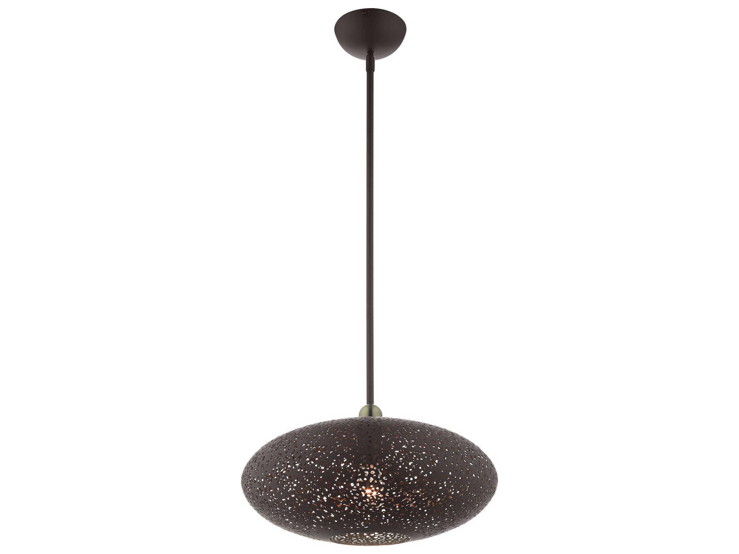 Livex Lighting Charlton 1-Light Bronze Antique Brass Globe Pendant