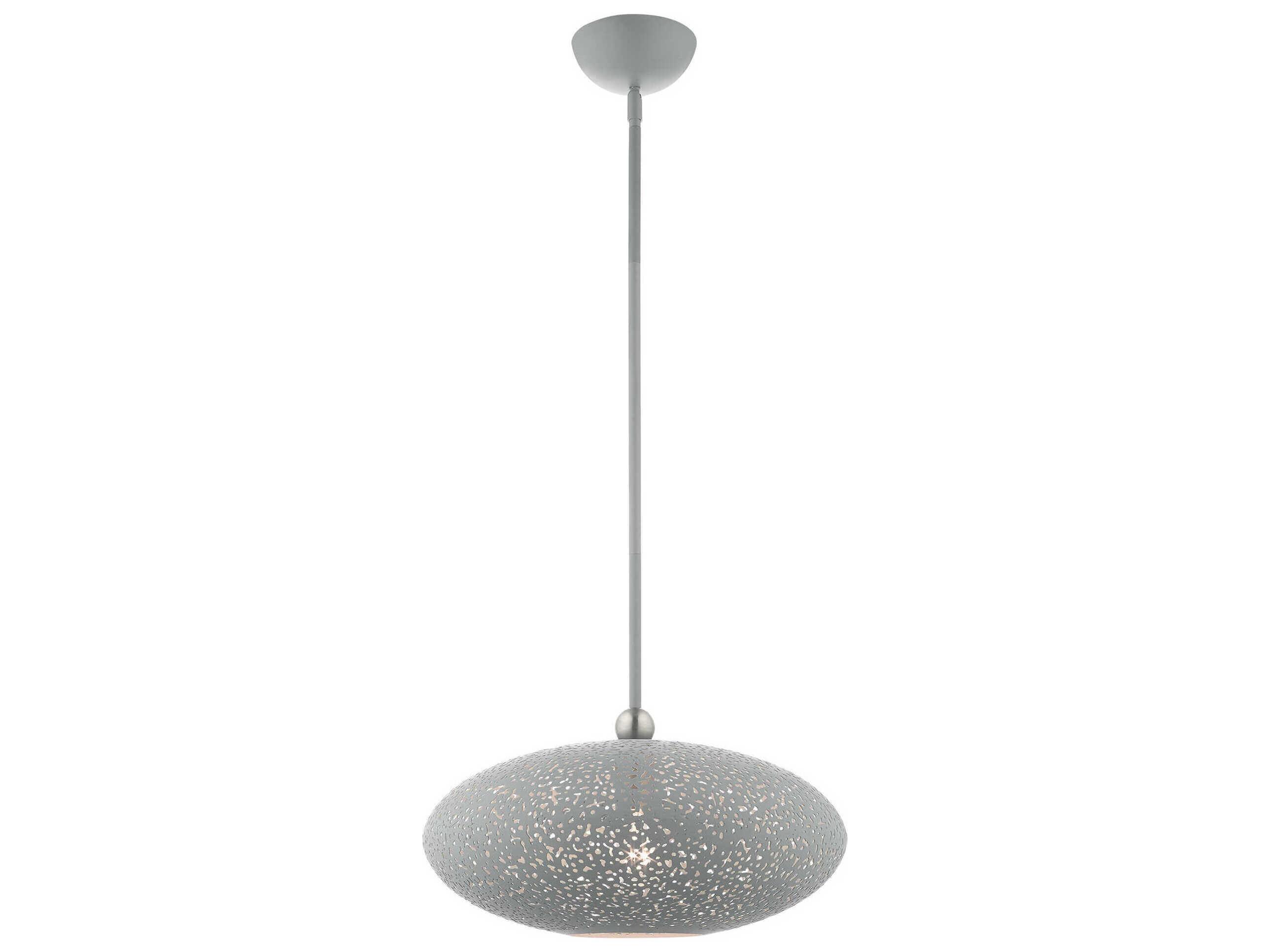 Livex Lighting Charlton 1-Light Nordic Gray Brushed Nickel Globe Pendant