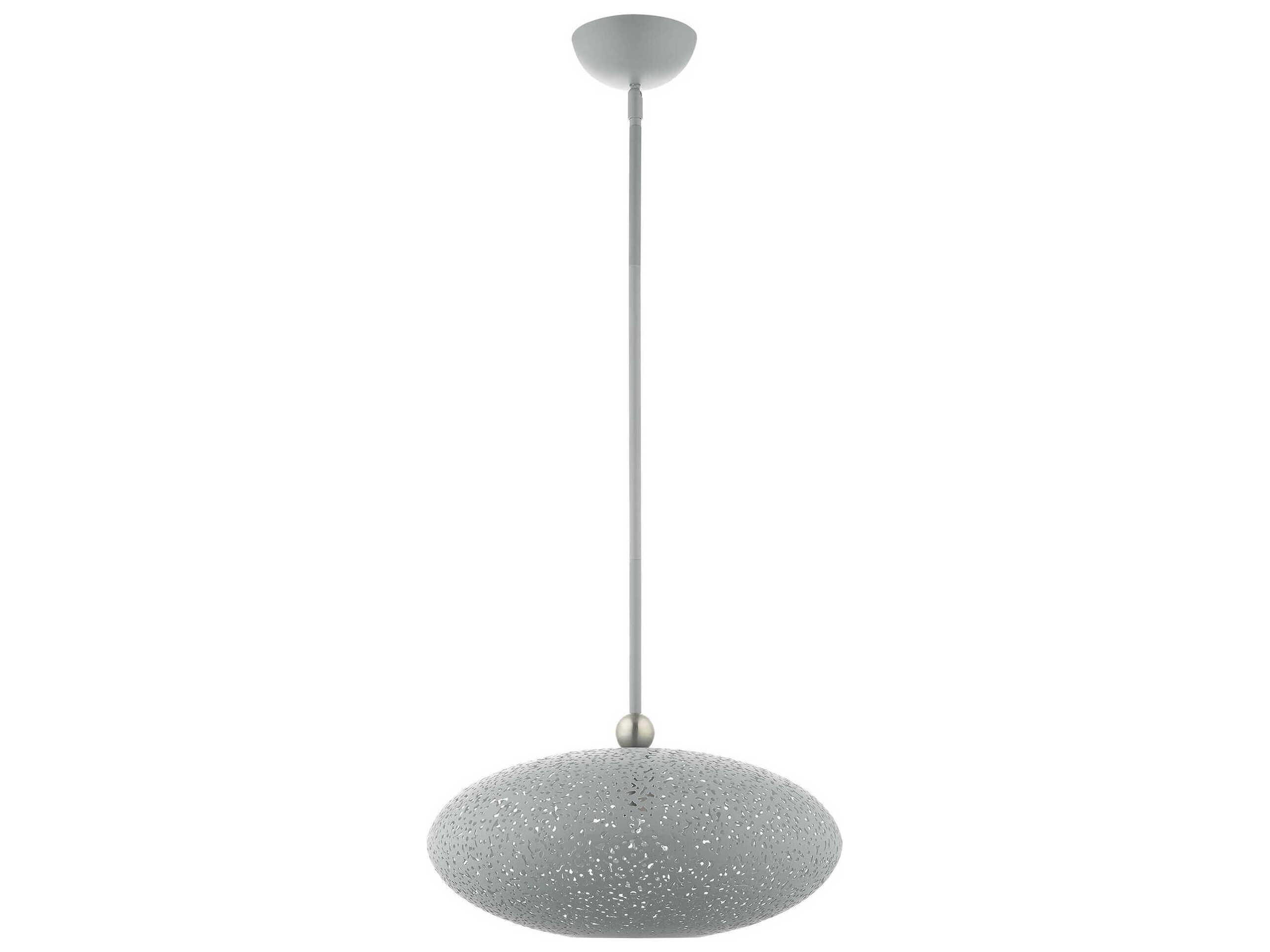 Livex Lighting Charlton 1-Light Nordic Gray Brushed Nickel Globe Pendant