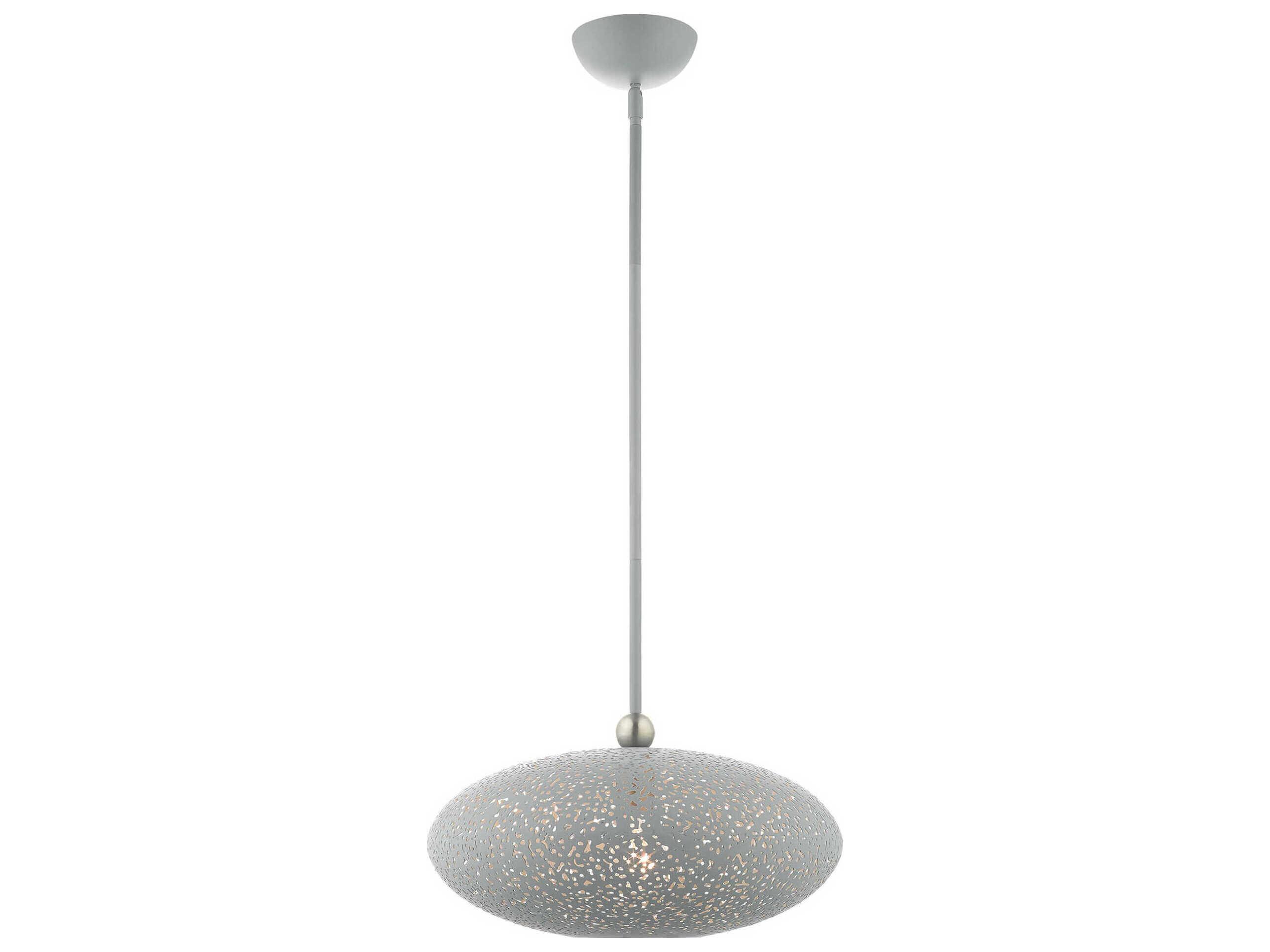 Livex Lighting Charlton 1-Light Nordic Gray Brushed Nickel Globe Pendant