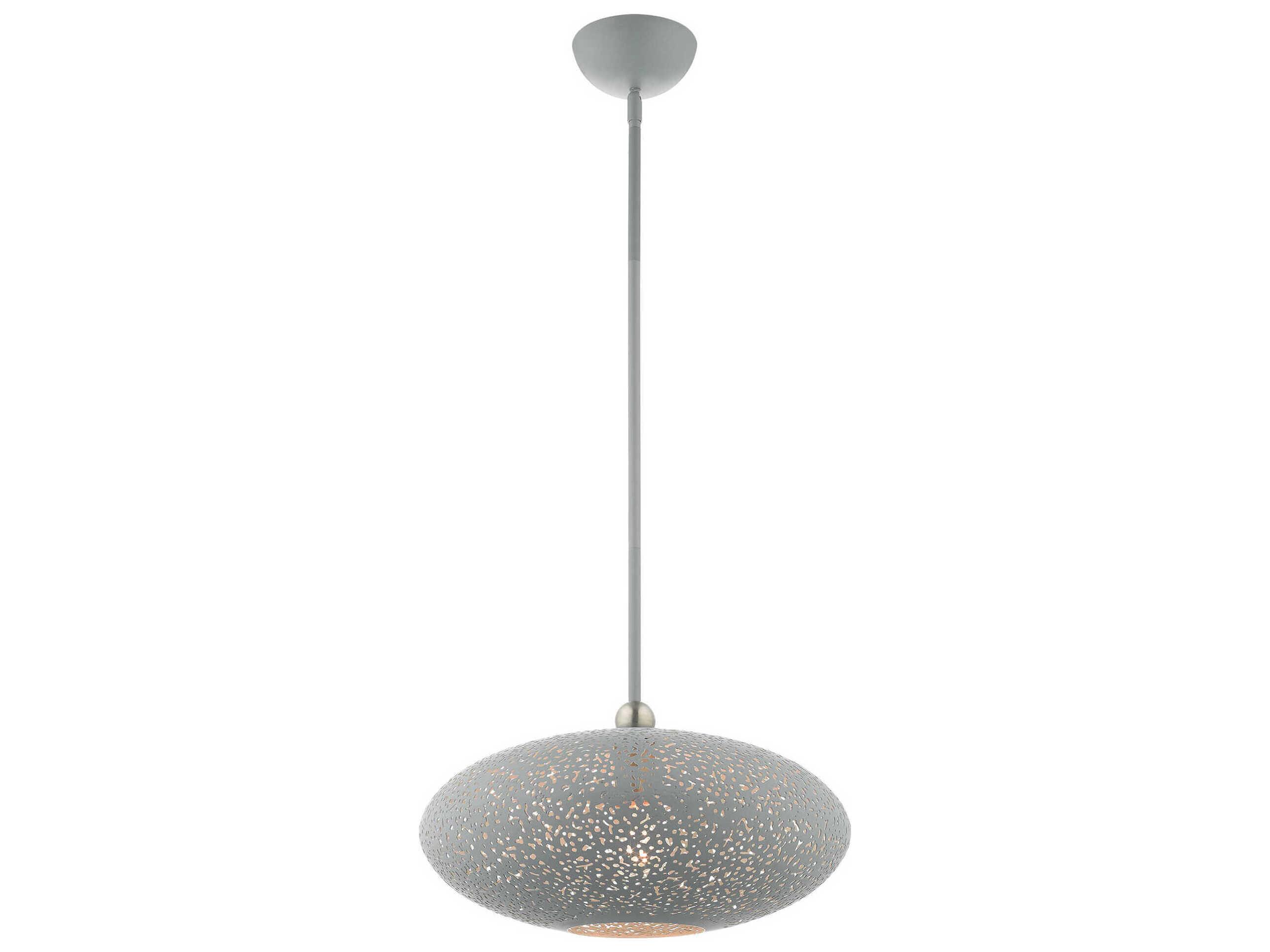 Livex Lighting Charlton 1-Light Nordic Gray Brushed Nickel Globe Pendant