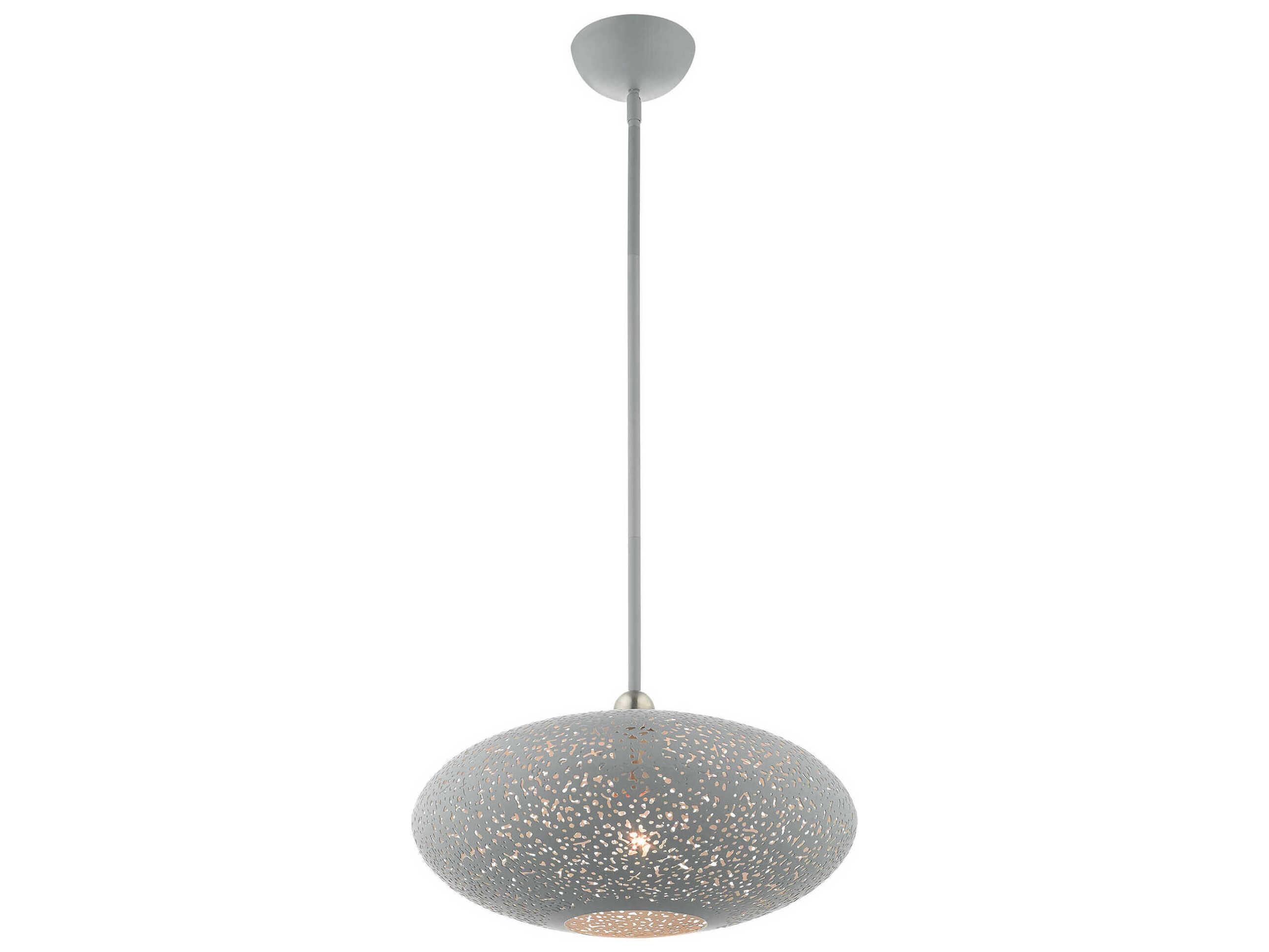 Livex Lighting Charlton 1-Light Nordic Gray Brushed Nickel Globe Pendant