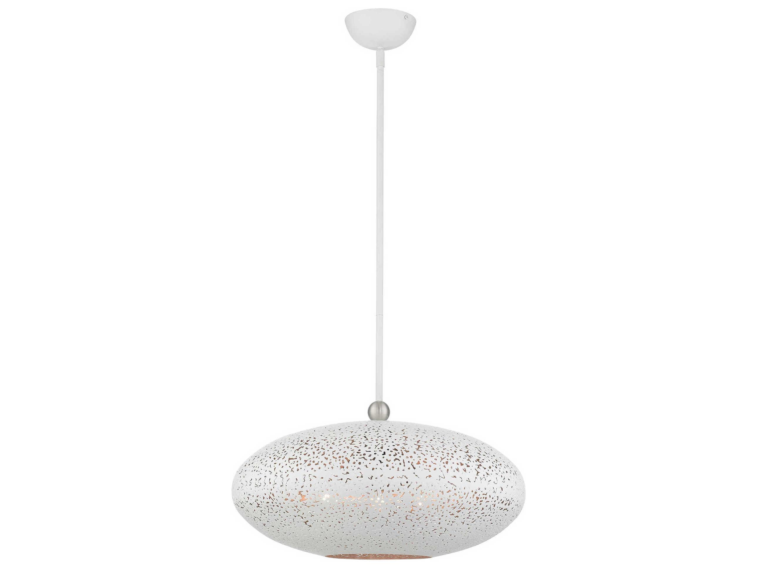 Livex Lighting Charlton 3-Light White Brushed Nickel Globe Pendant