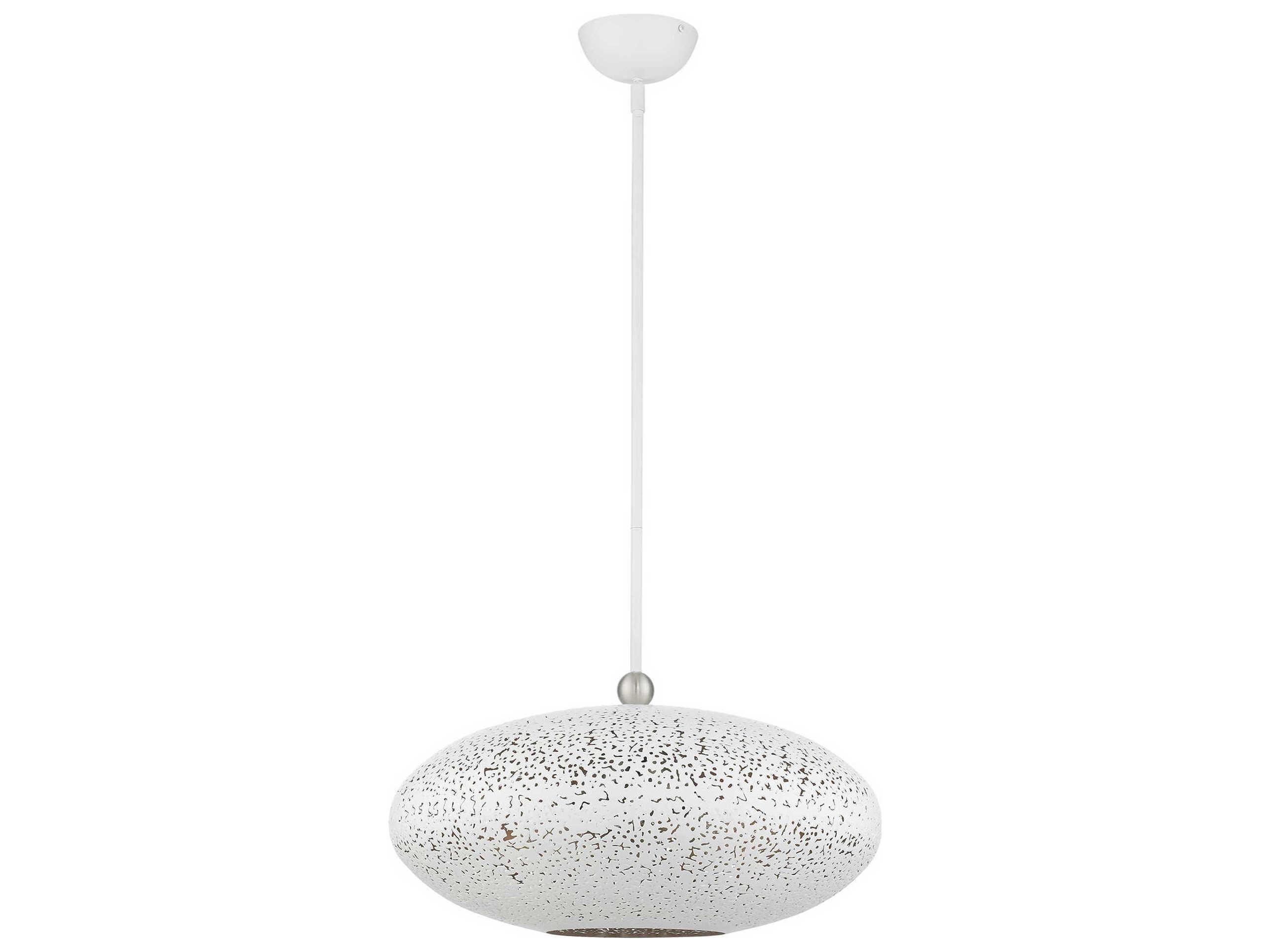 Livex Lighting Charlton 3-Light White Brushed Nickel Globe Pendant