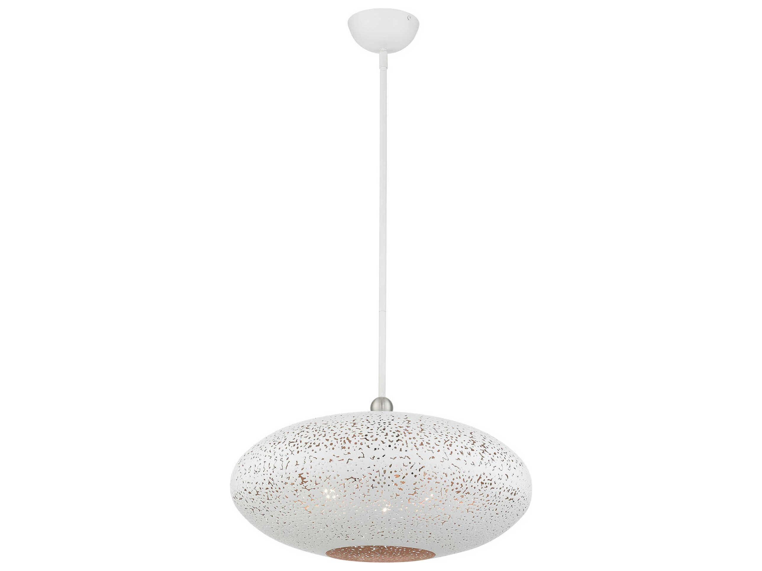 Livex Lighting Charlton 3-Light White Brushed Nickel Globe Pendant