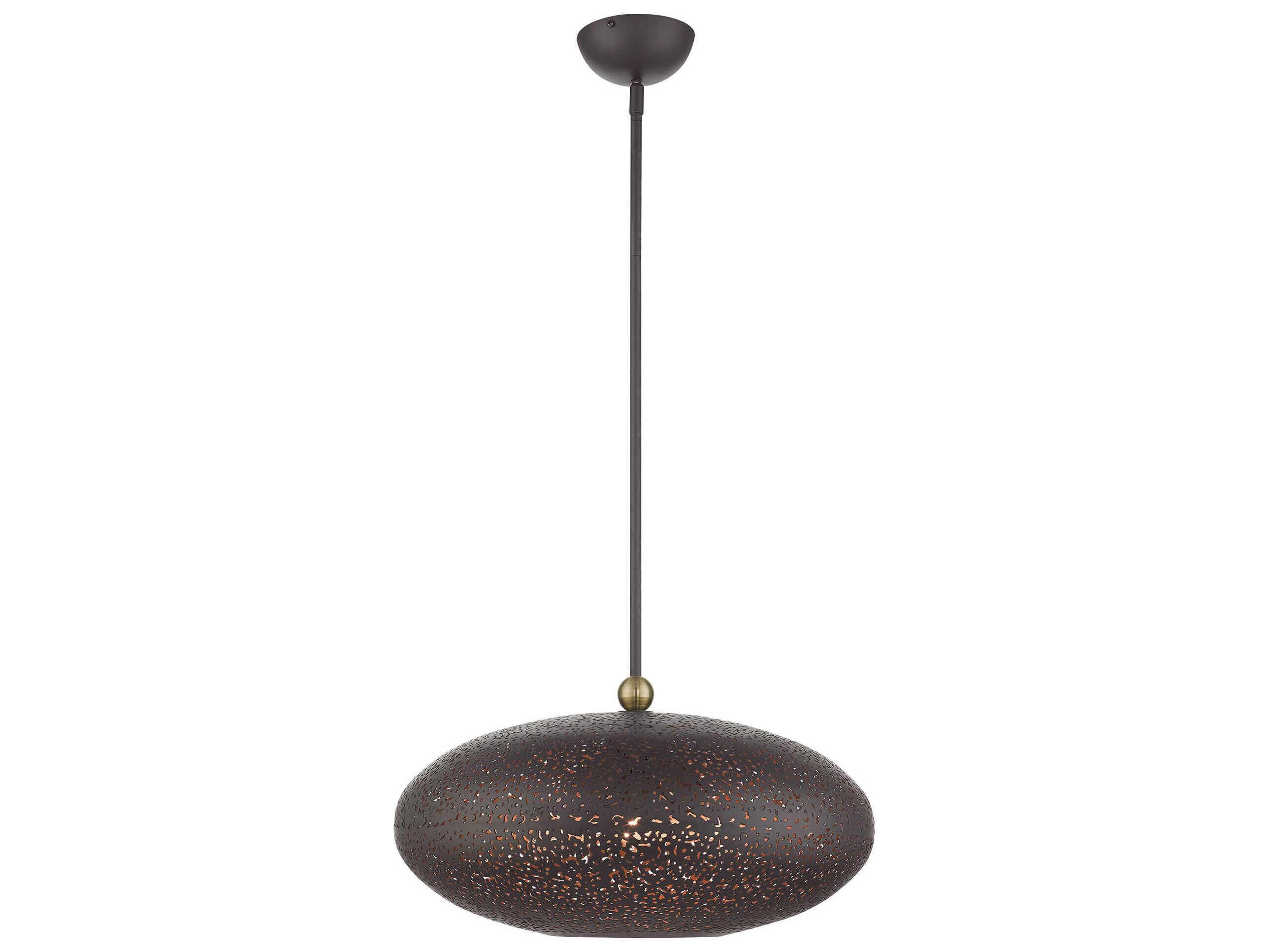Livex Lighting Charlton 3-Light Bronze Antique Brass Globe Pendant