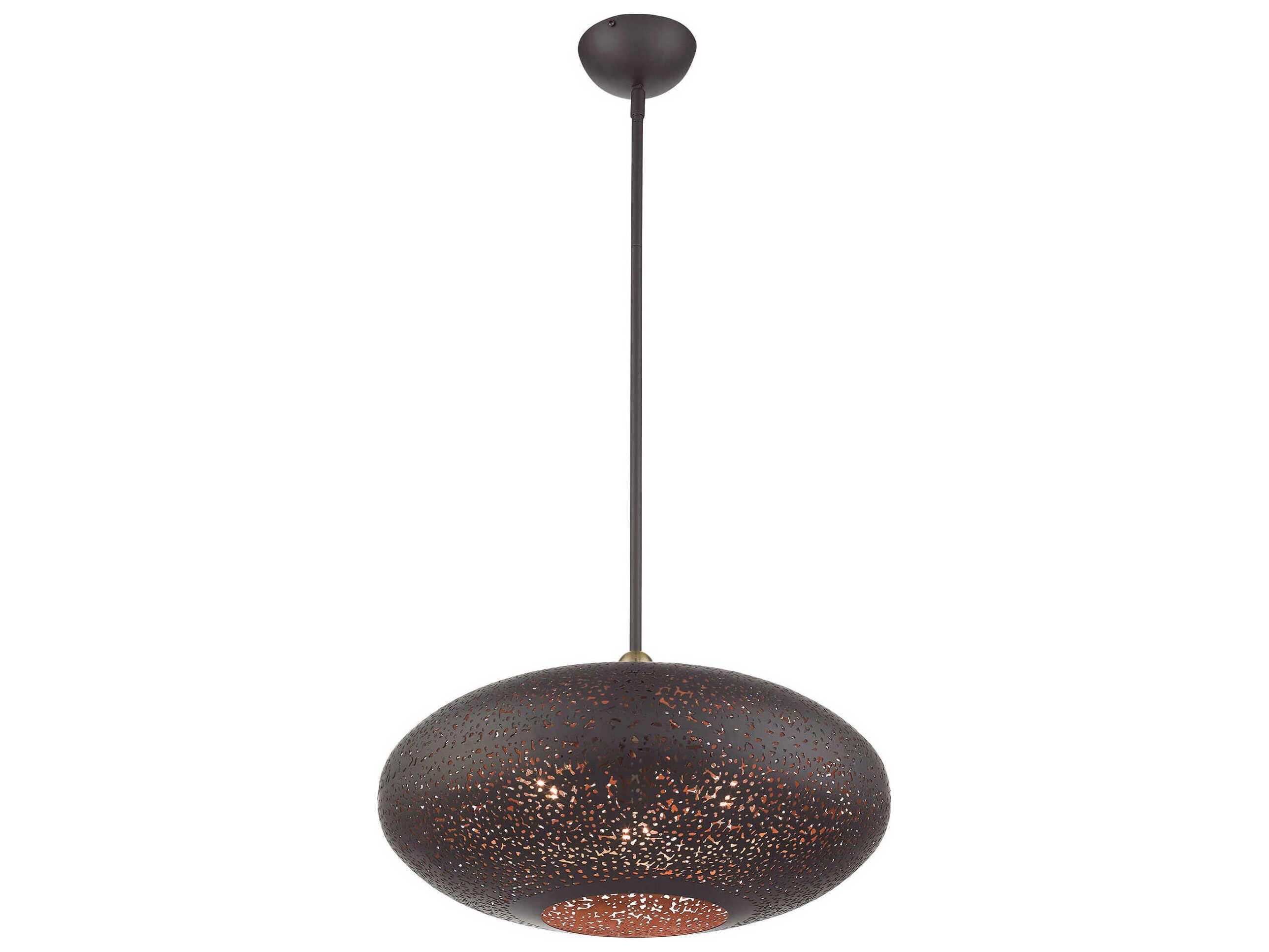 Livex Lighting Charlton 3-Light Bronze Antique Brass Globe Pendant