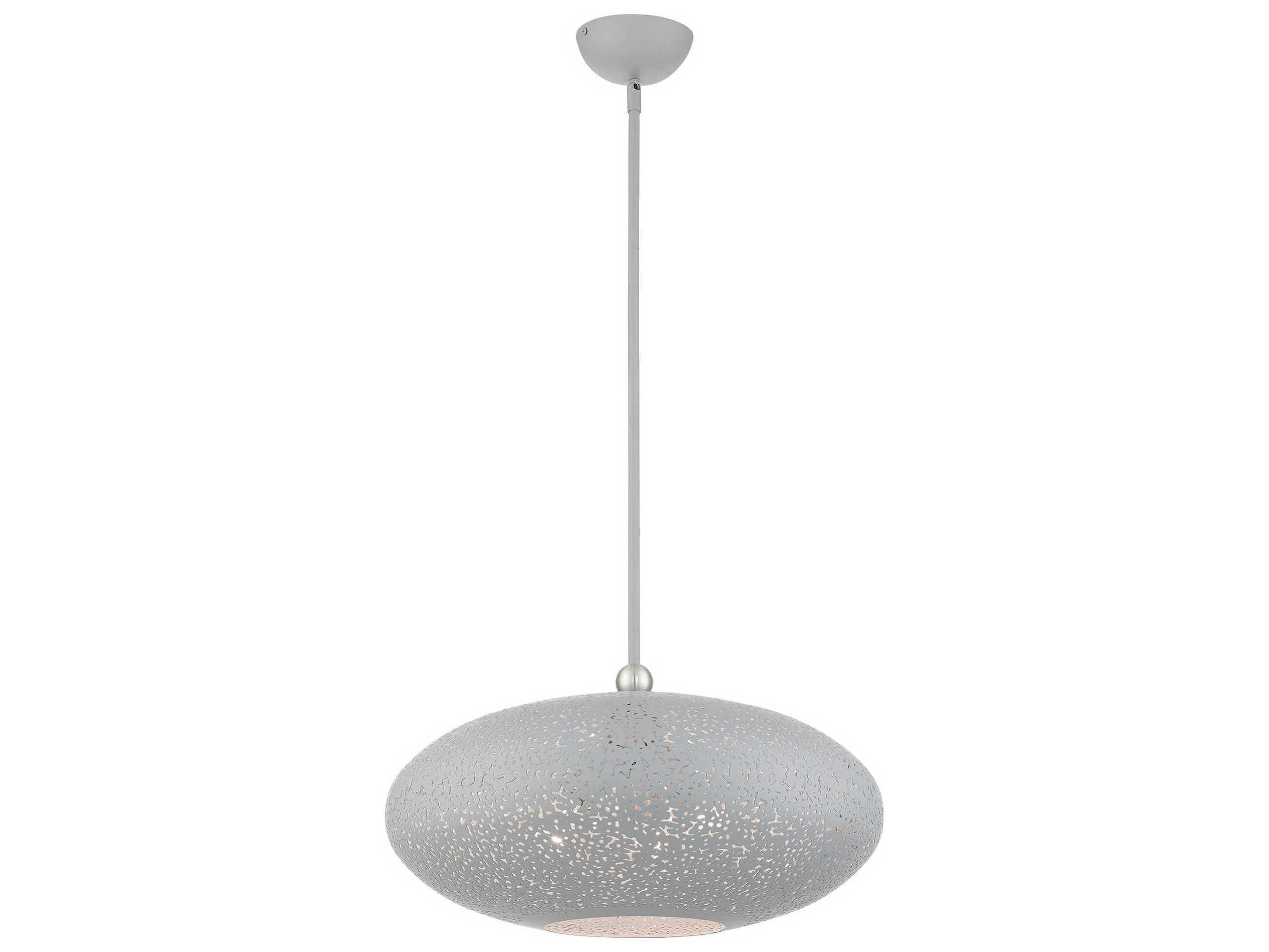 Livex Lighting Charlton 3-Light Nordic Gray Brushed Nickel Globe Pendant