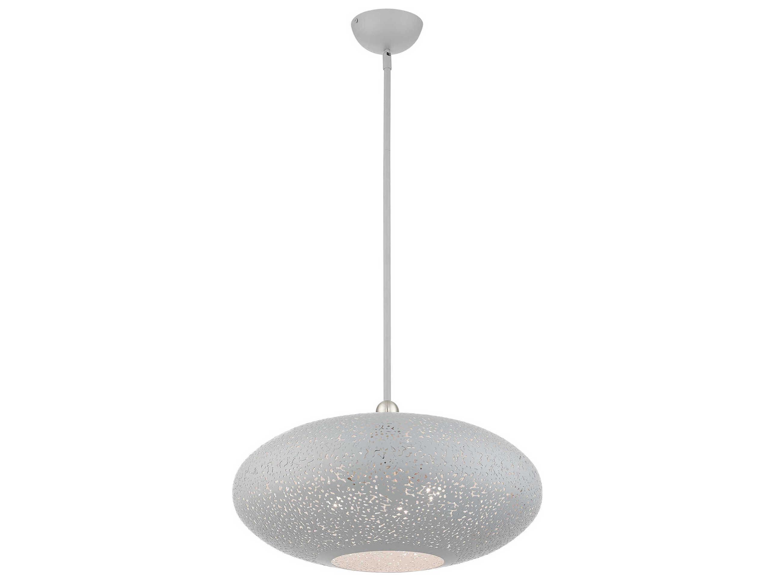 Livex Lighting Charlton 3-Light Nordic Gray Brushed Nickel Globe Pendant