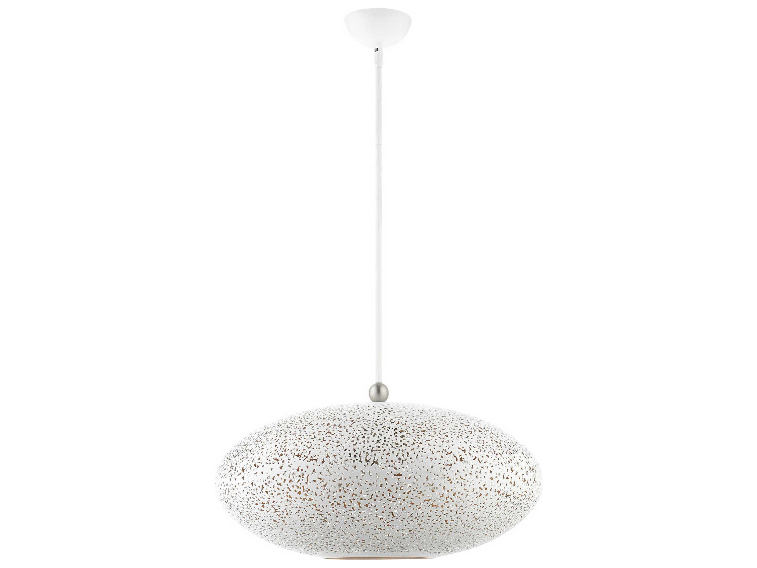 Livex Lighting Charlton 3-Light White Brushed Nickel Globe Pendant