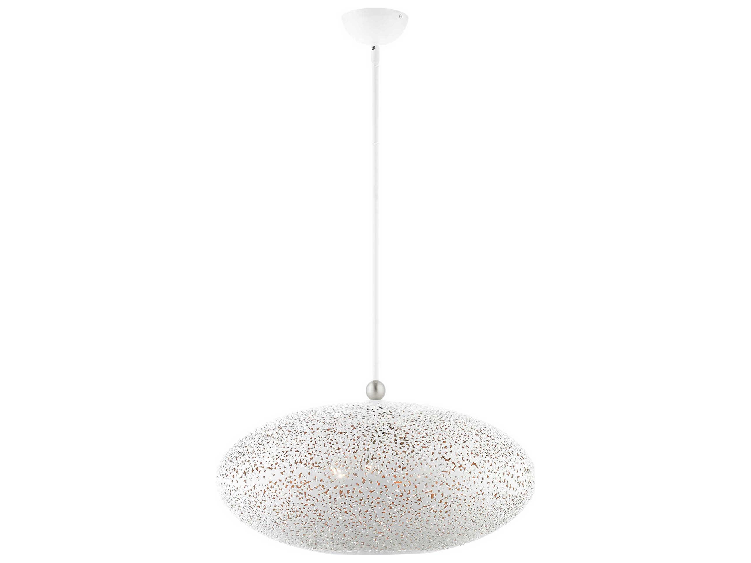 Livex Lighting Charlton 3-Light White Brushed Nickel Globe Pendant