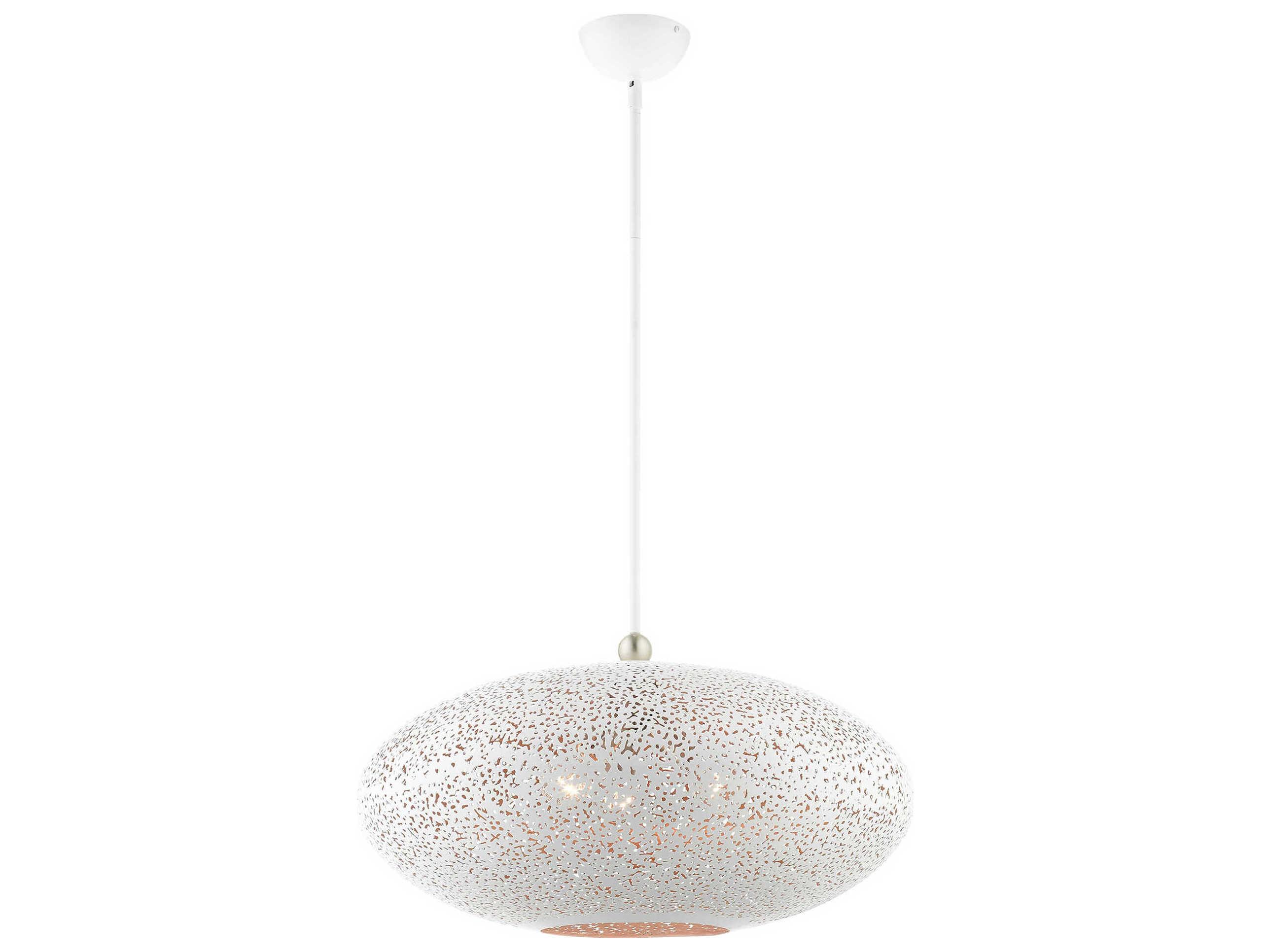 Livex Lighting Charlton 3-Light White Brushed Nickel Globe Pendant