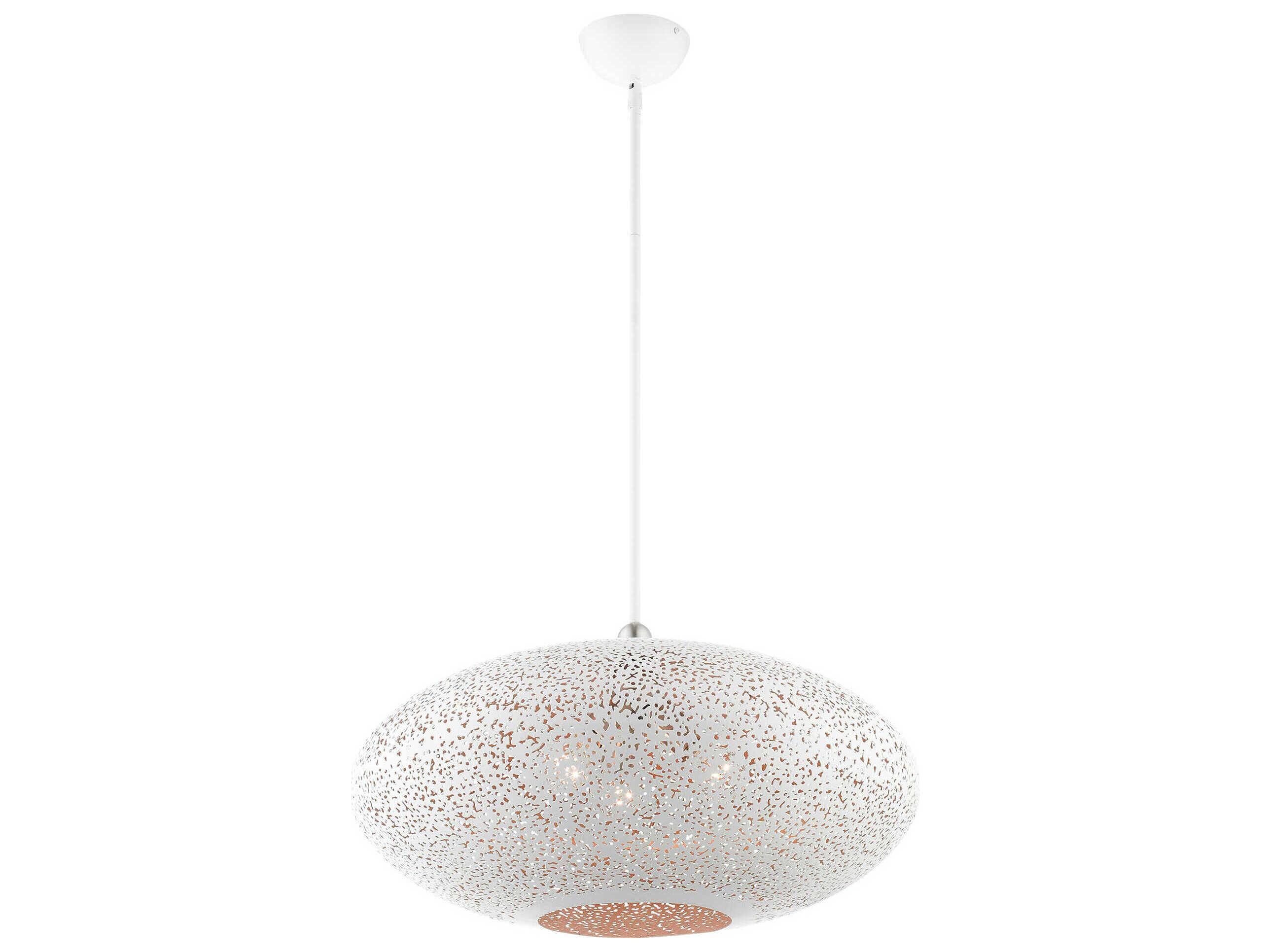 Livex Lighting Charlton 3-Light White Brushed Nickel Globe Pendant