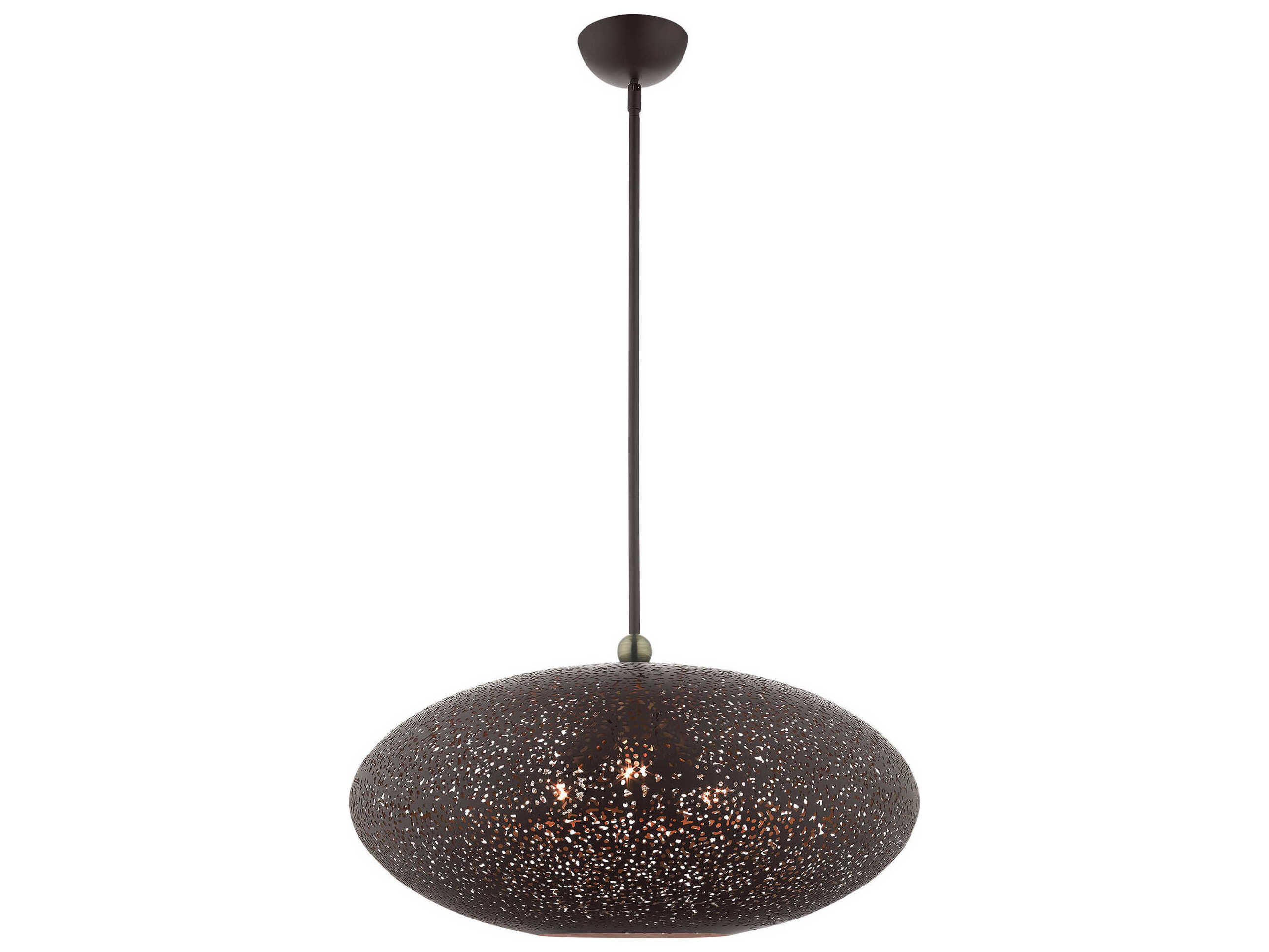 Livex Lighting Charlton 3-Light Bronze Antique Brass Globe Pendant