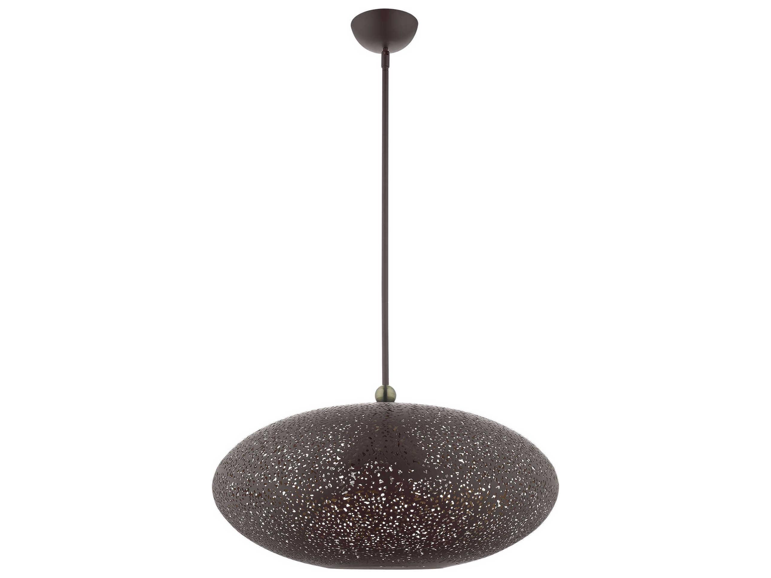 Livex Lighting Charlton 3-Light Bronze Antique Brass Globe Pendant