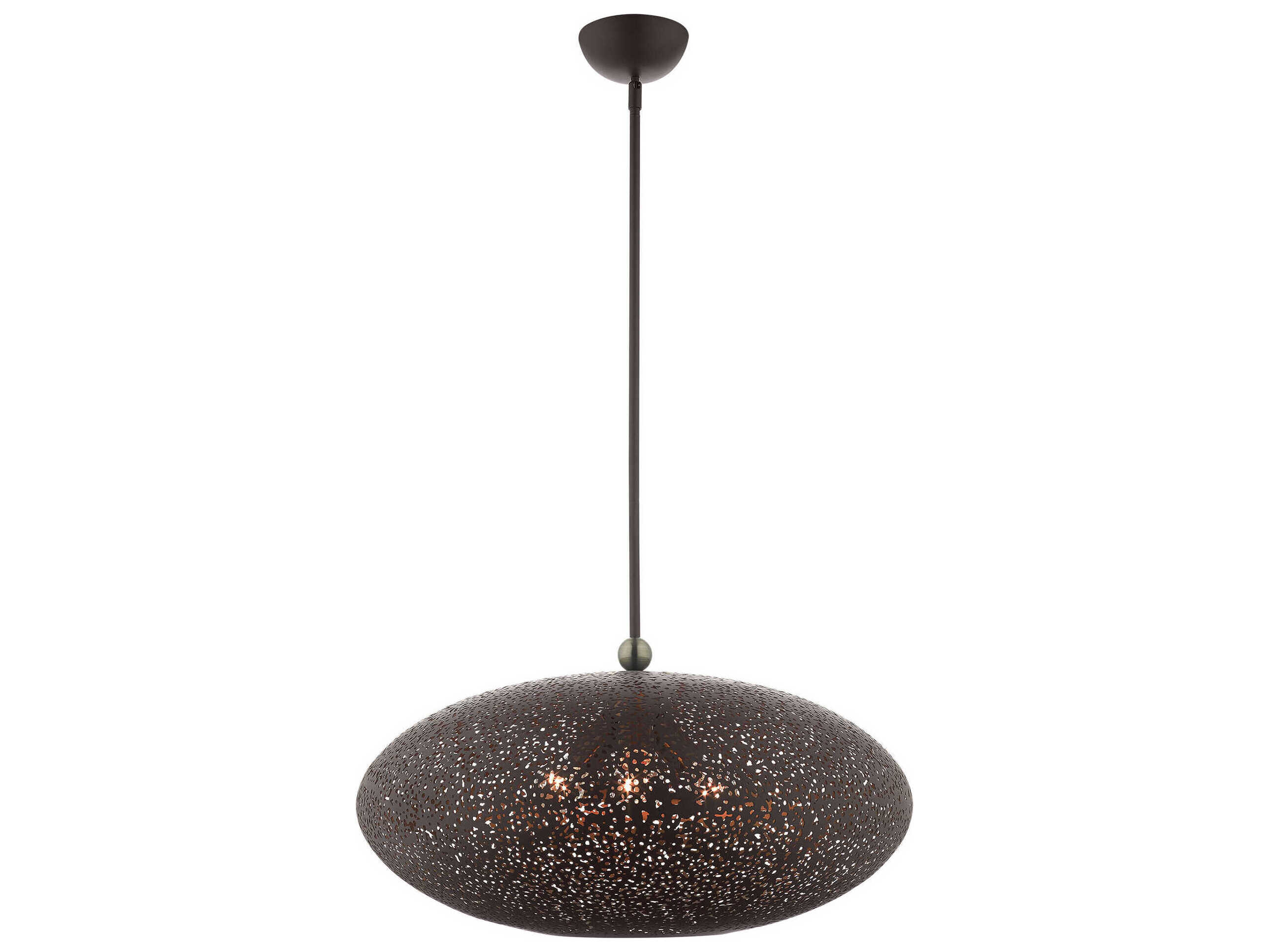 Livex Lighting Charlton 3-Light Bronze Antique Brass Globe Pendant