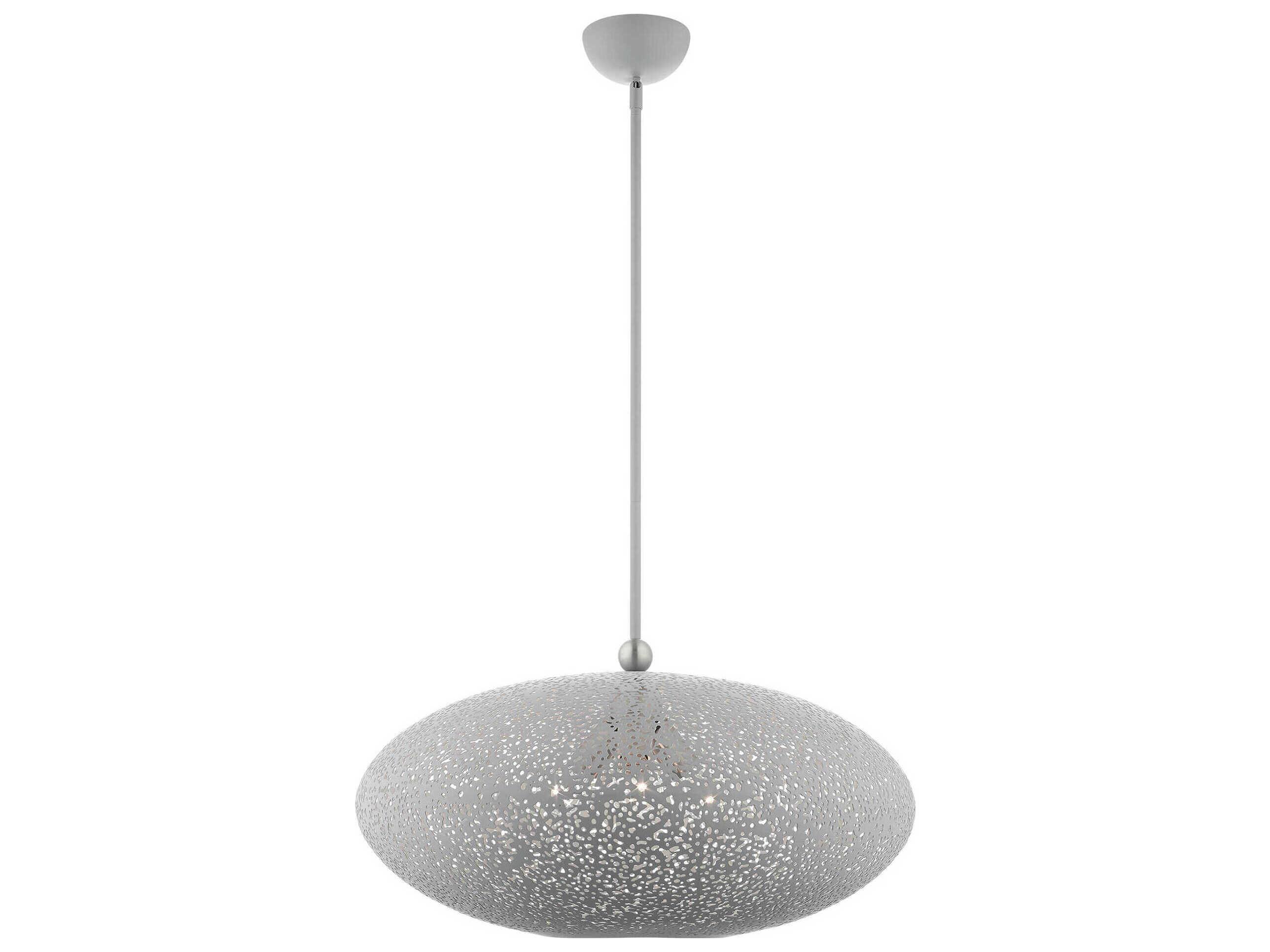 Livex Lighting Charlton 3-Light Nordic Gray Brushed Nickel Globe Pendant