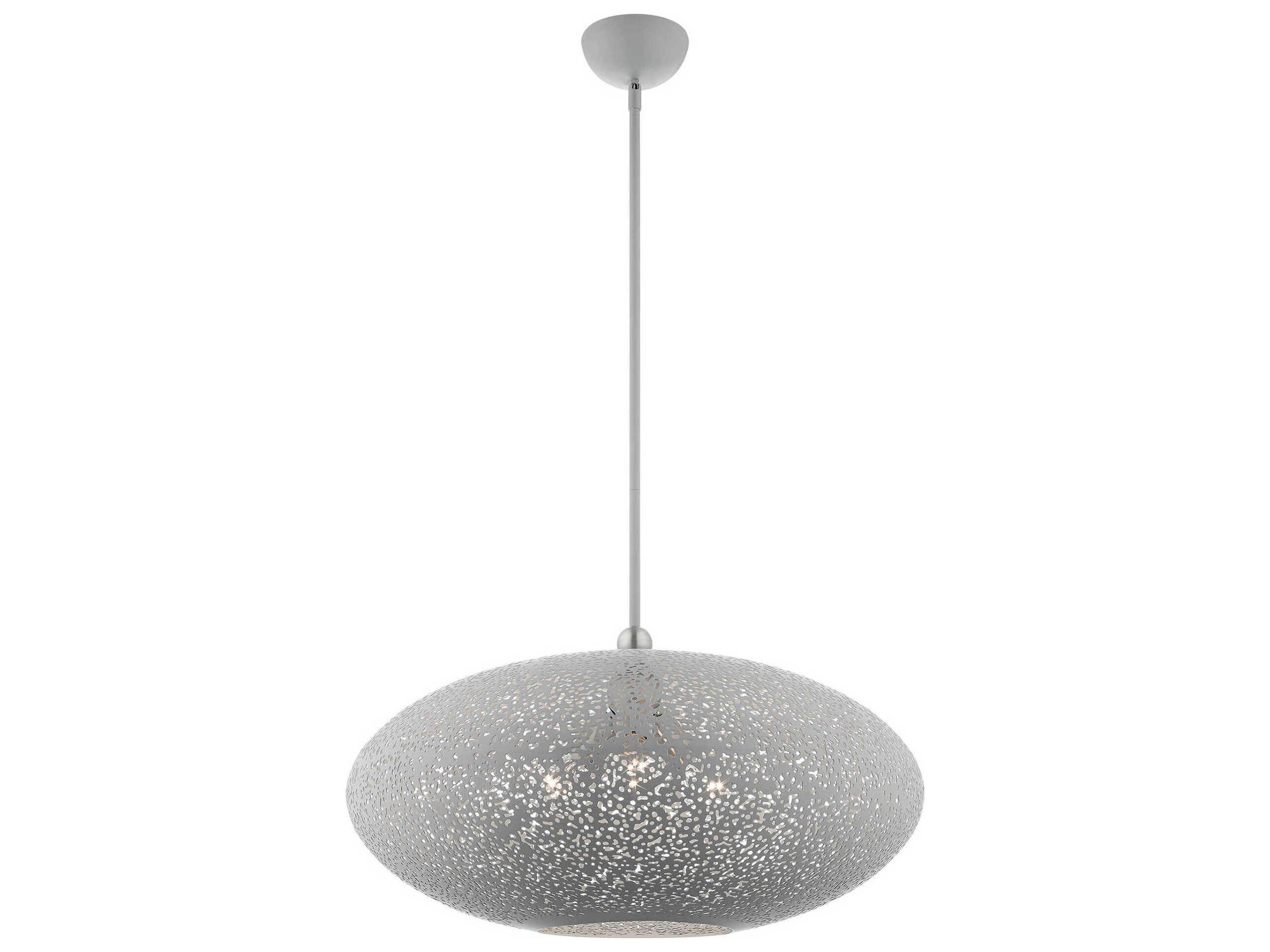 Livex Lighting Charlton 3-Light Nordic Gray Brushed Nickel Globe Pendant