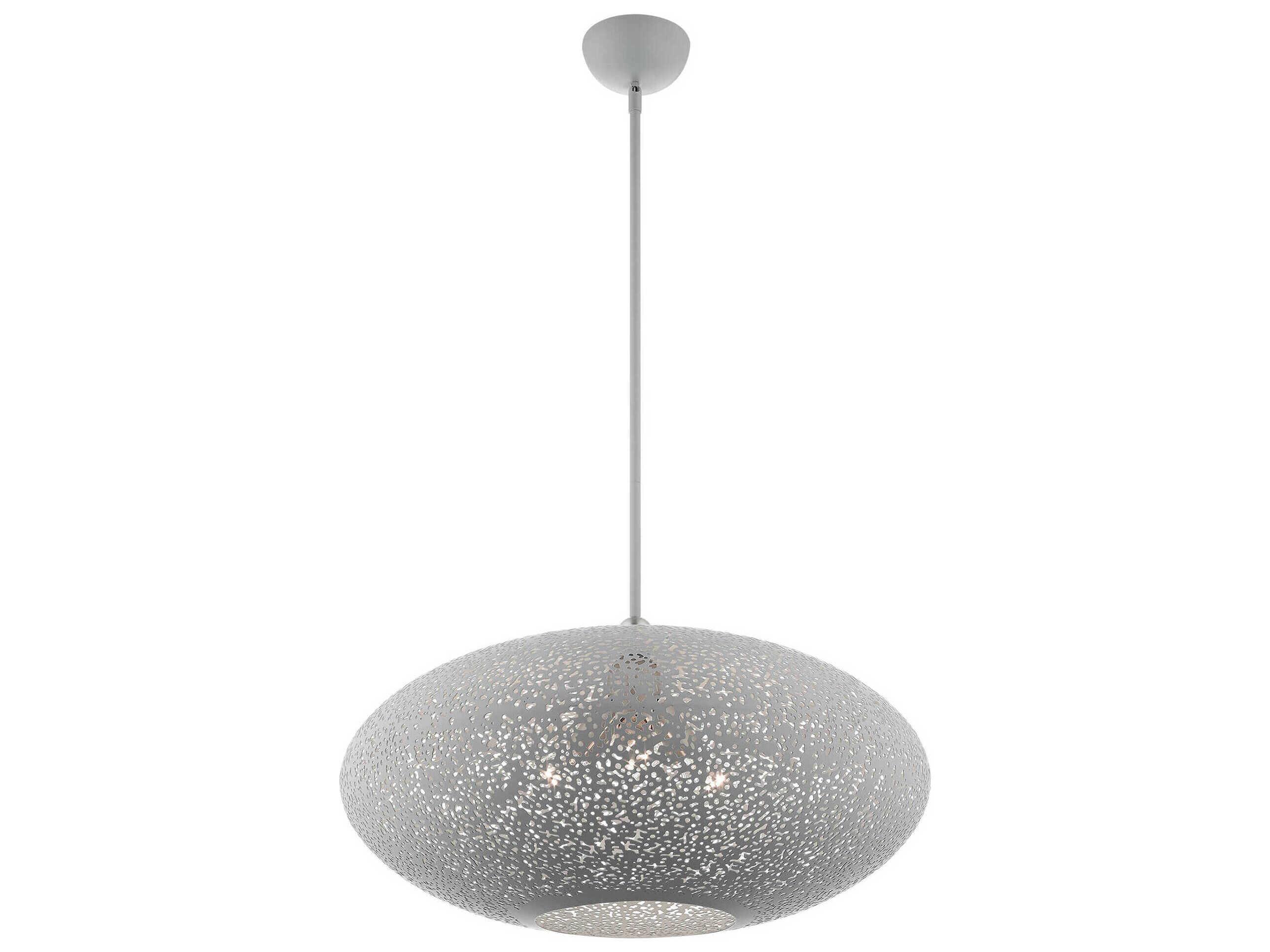 Livex Lighting Charlton 3-Light Nordic Gray Brushed Nickel Globe Pendant