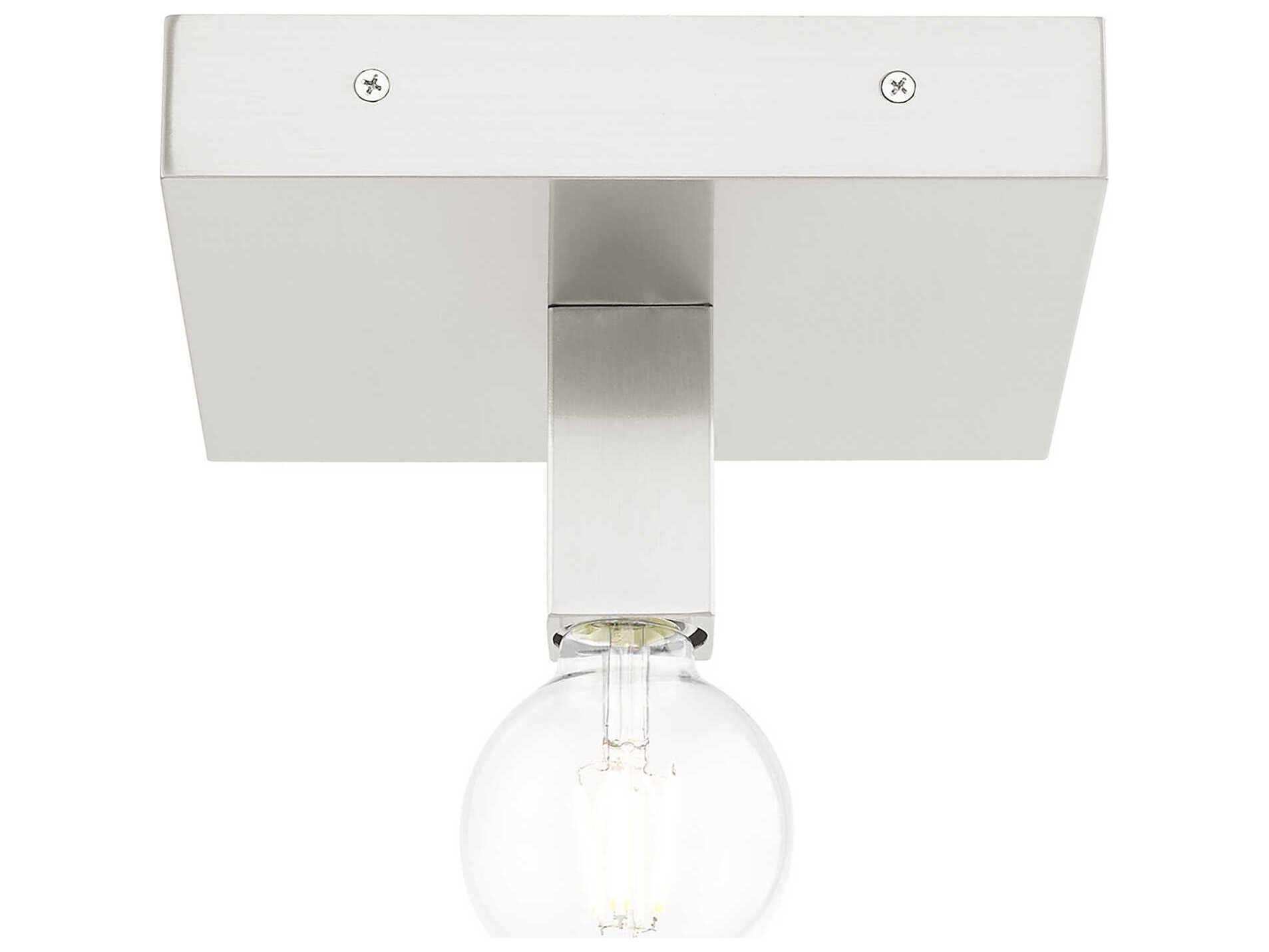 Livex Lighting Solna 1-Light Brushed Nickel Semi Flush Mount