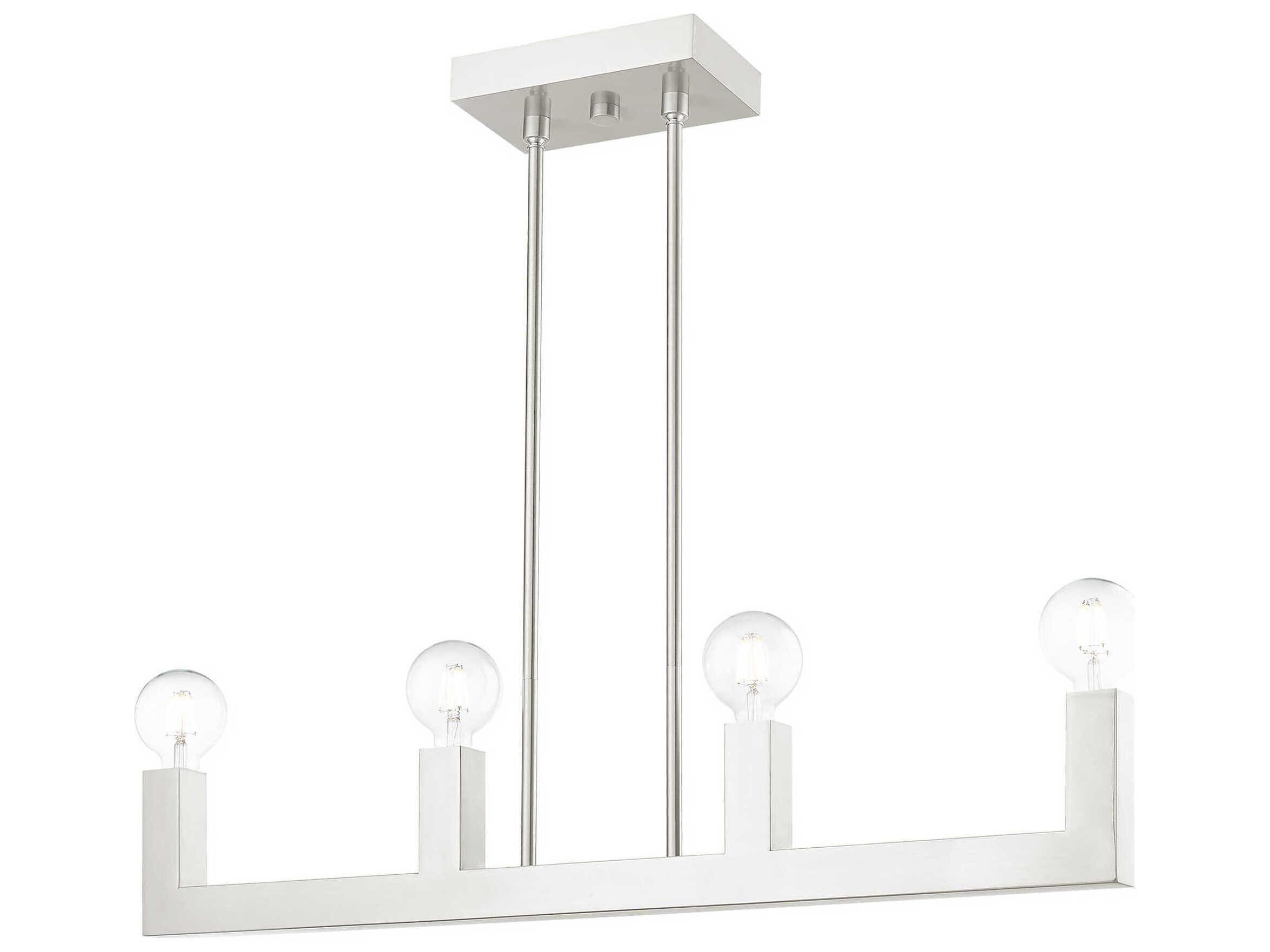 Livex Lighting Solna 4-Light Brushed Nickel Island Pendant