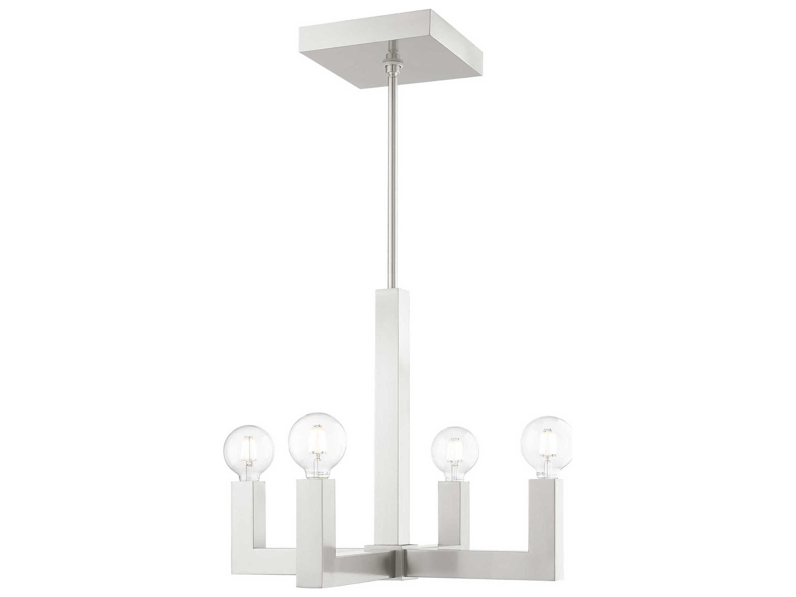 Livex Lighting Solna 4-Light Brushed Nickel Candelabra Chandelier