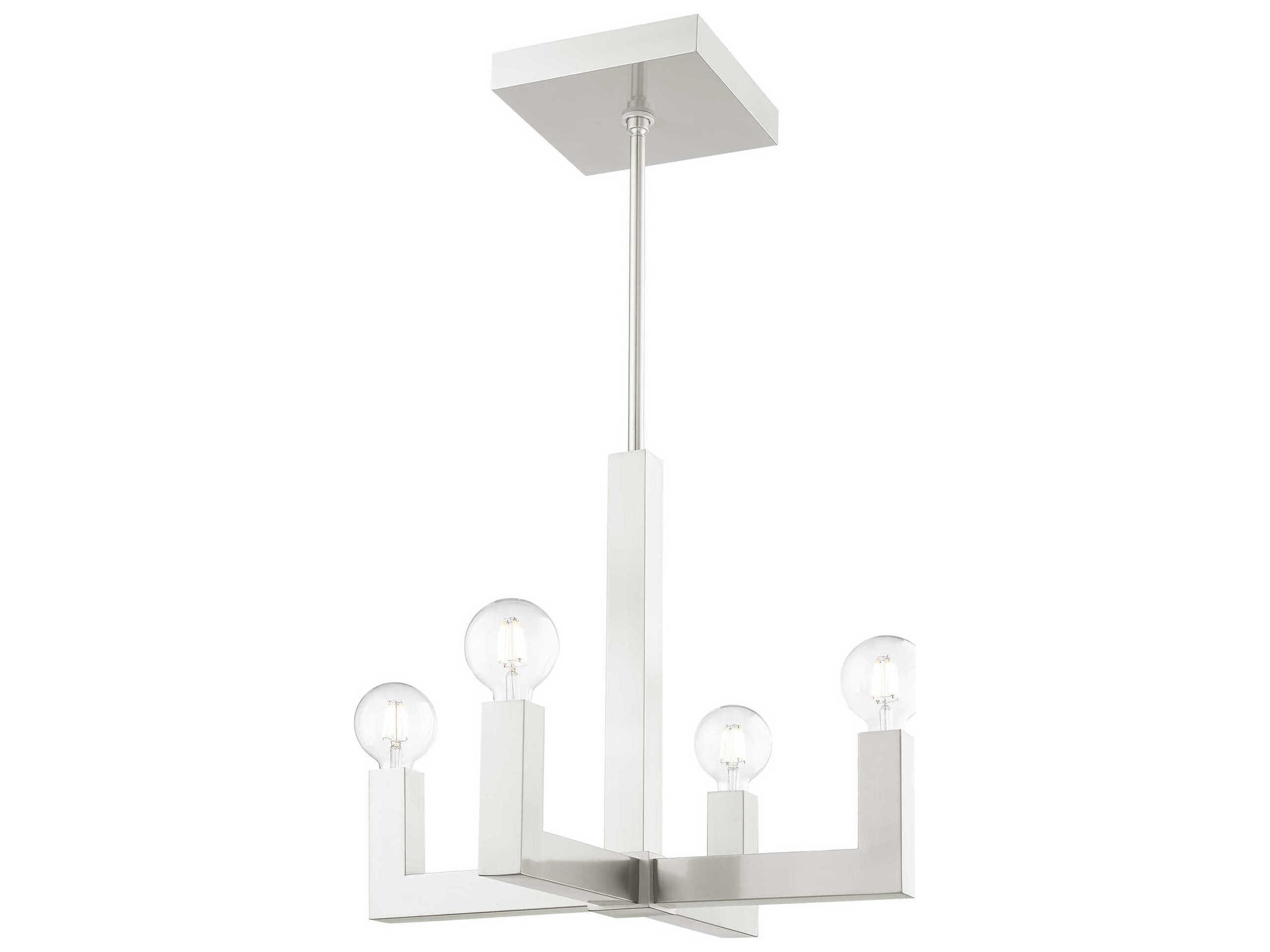 Livex Lighting Solna 4-Light Brushed Nickel Candelabra Chandelier
