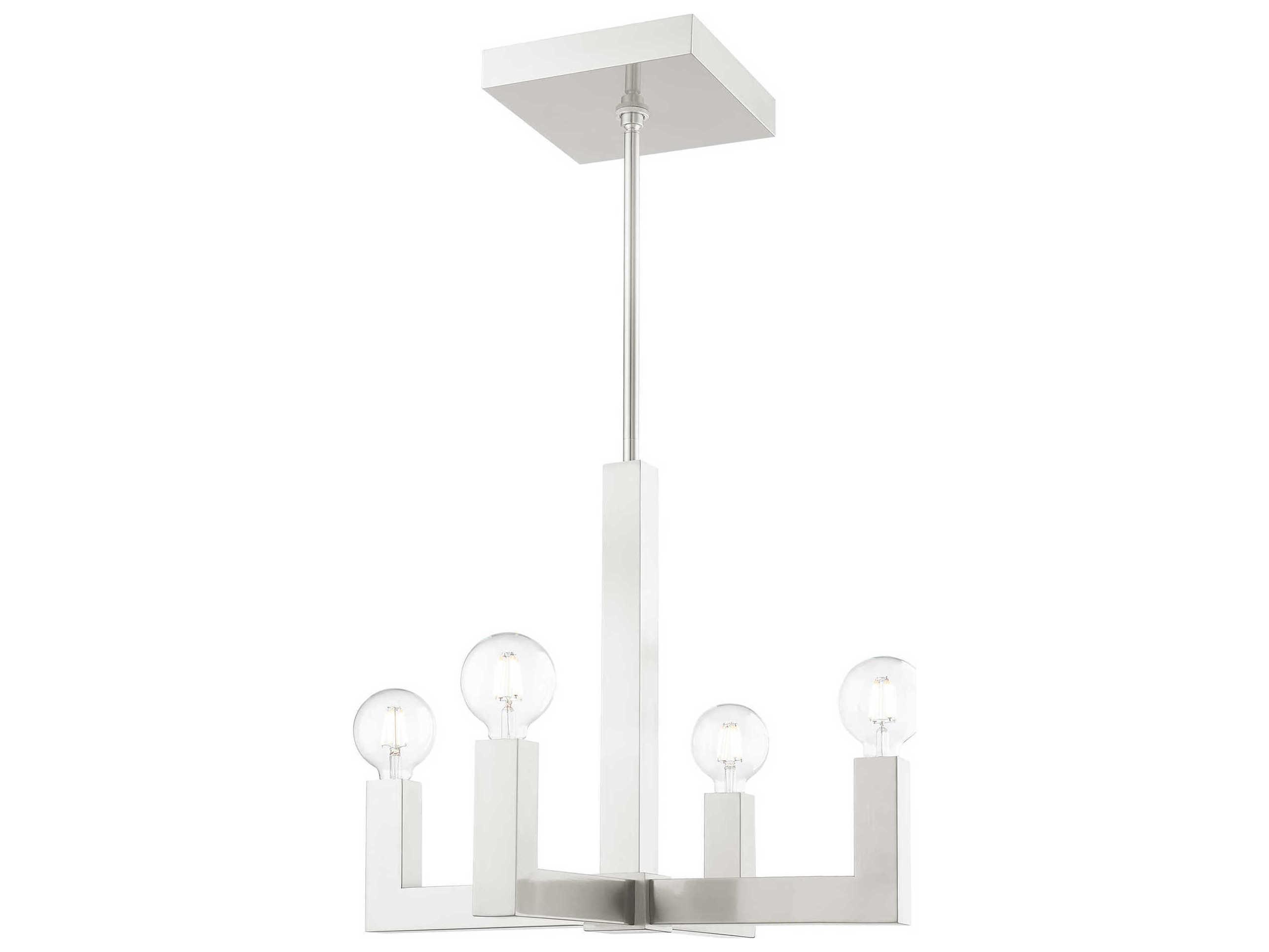 Livex Lighting Solna 4-Light Brushed Nickel Candelabra Chandelier