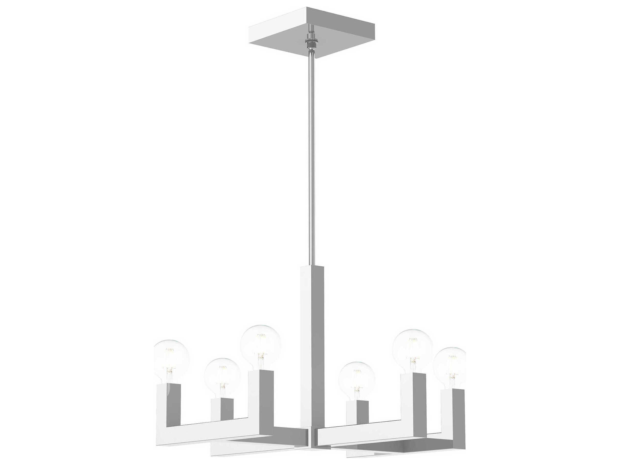 Livex Lighting Solna 6-Light Polished Chrome Candelabra Chandelier