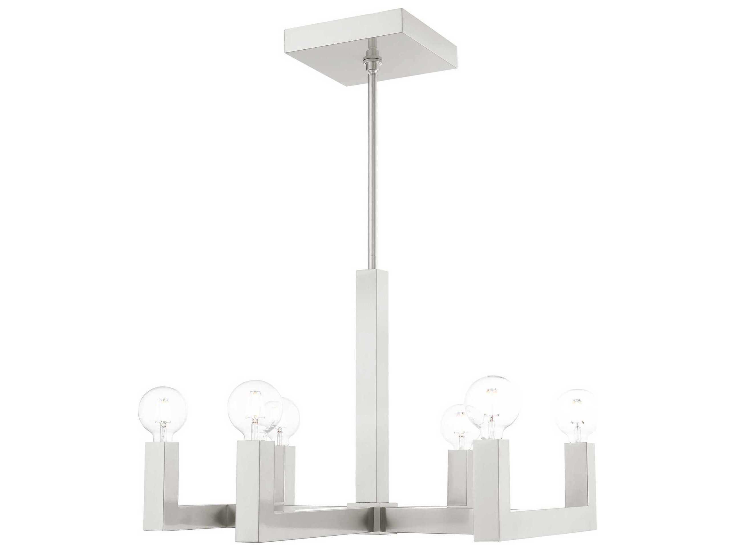 Livex Lighting Solna 6-Light Brushed Nickel Candelabra Chandelier