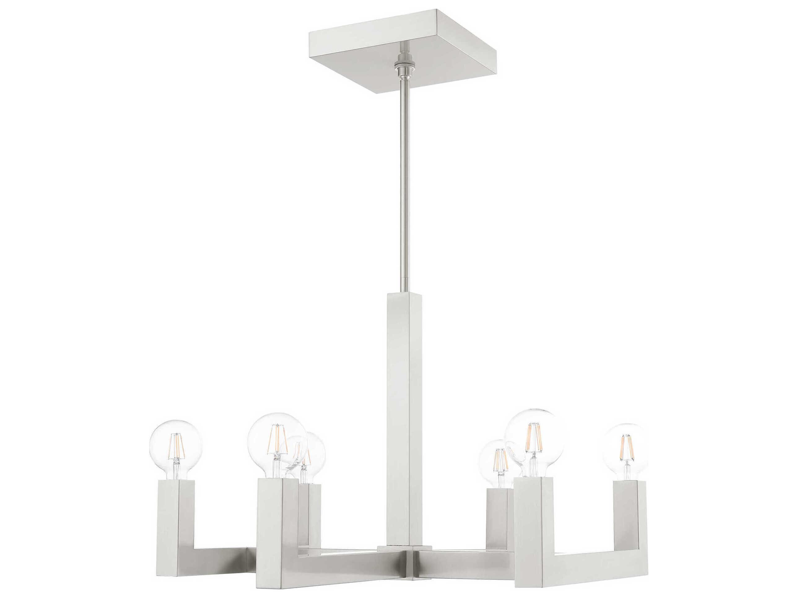 Livex Lighting Solna 6-Light Brushed Nickel Candelabra Chandelier