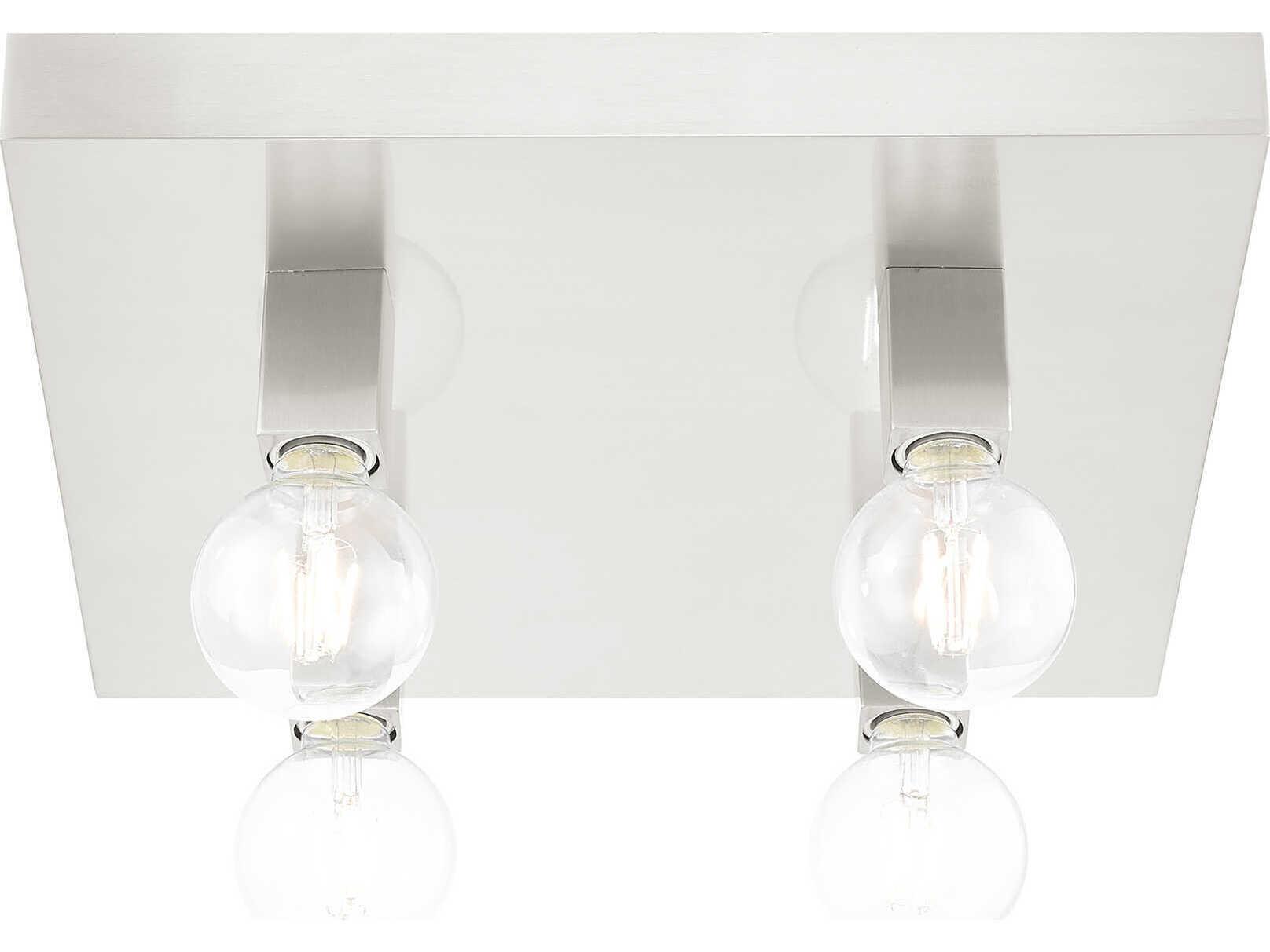 Livex Lighting Solna 4-Light Brushed Nickel Flush Mount