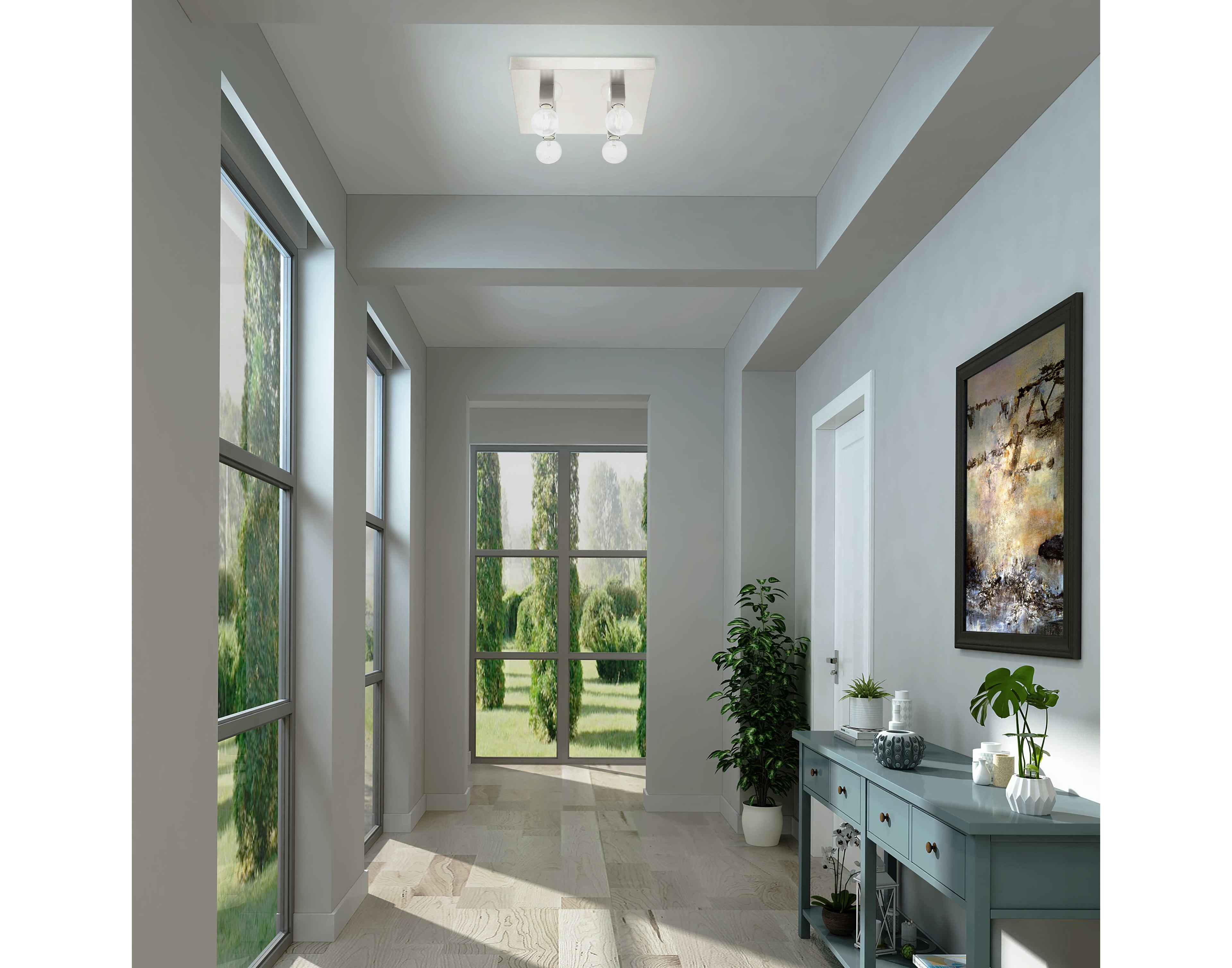 Livex Lighting Solna 4-Light Brushed Nickel Flush Mount