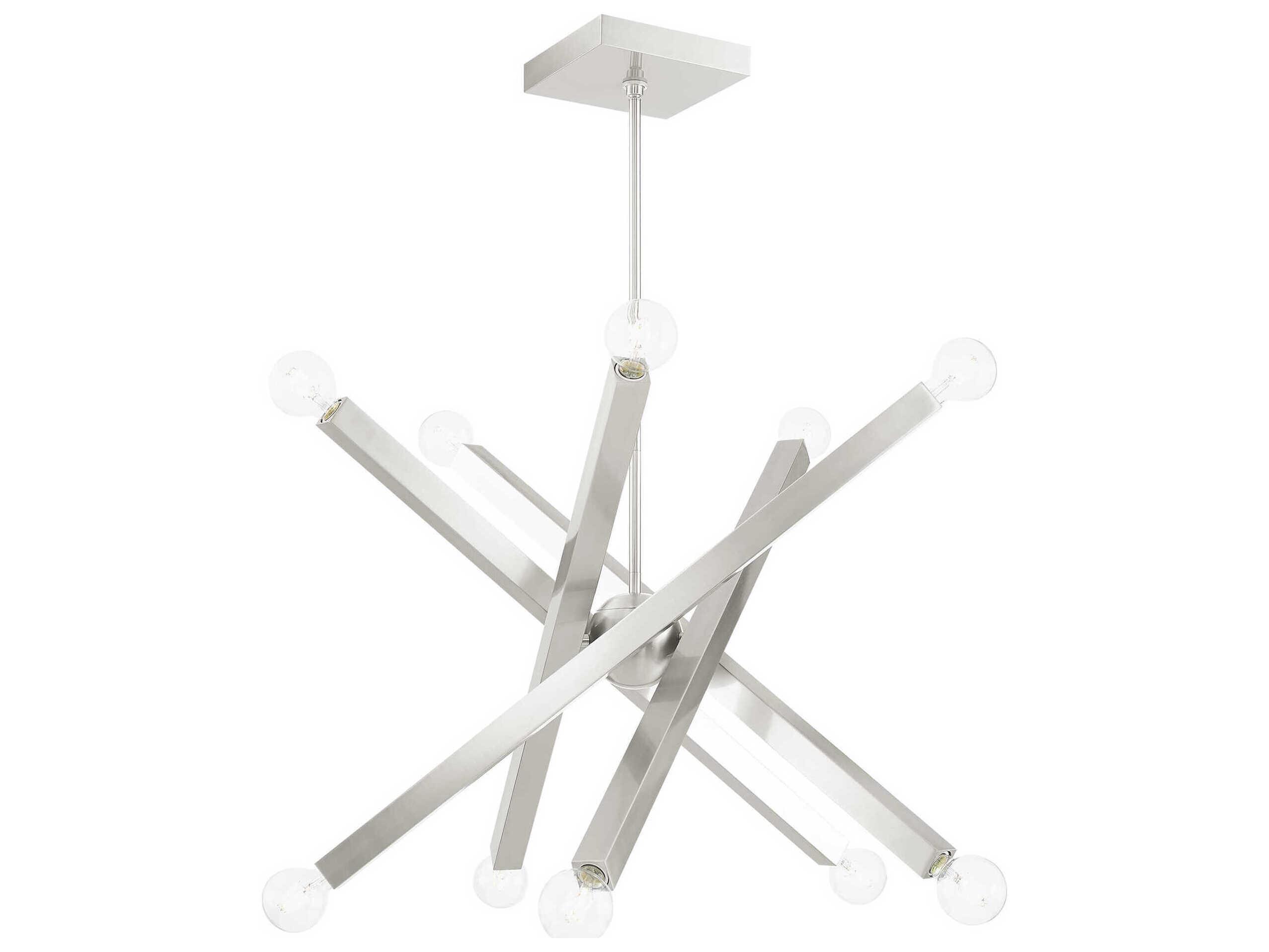 Livex Lighting Solna 10-Light Brushed Nickel Candelabra Sputnik Chandelier