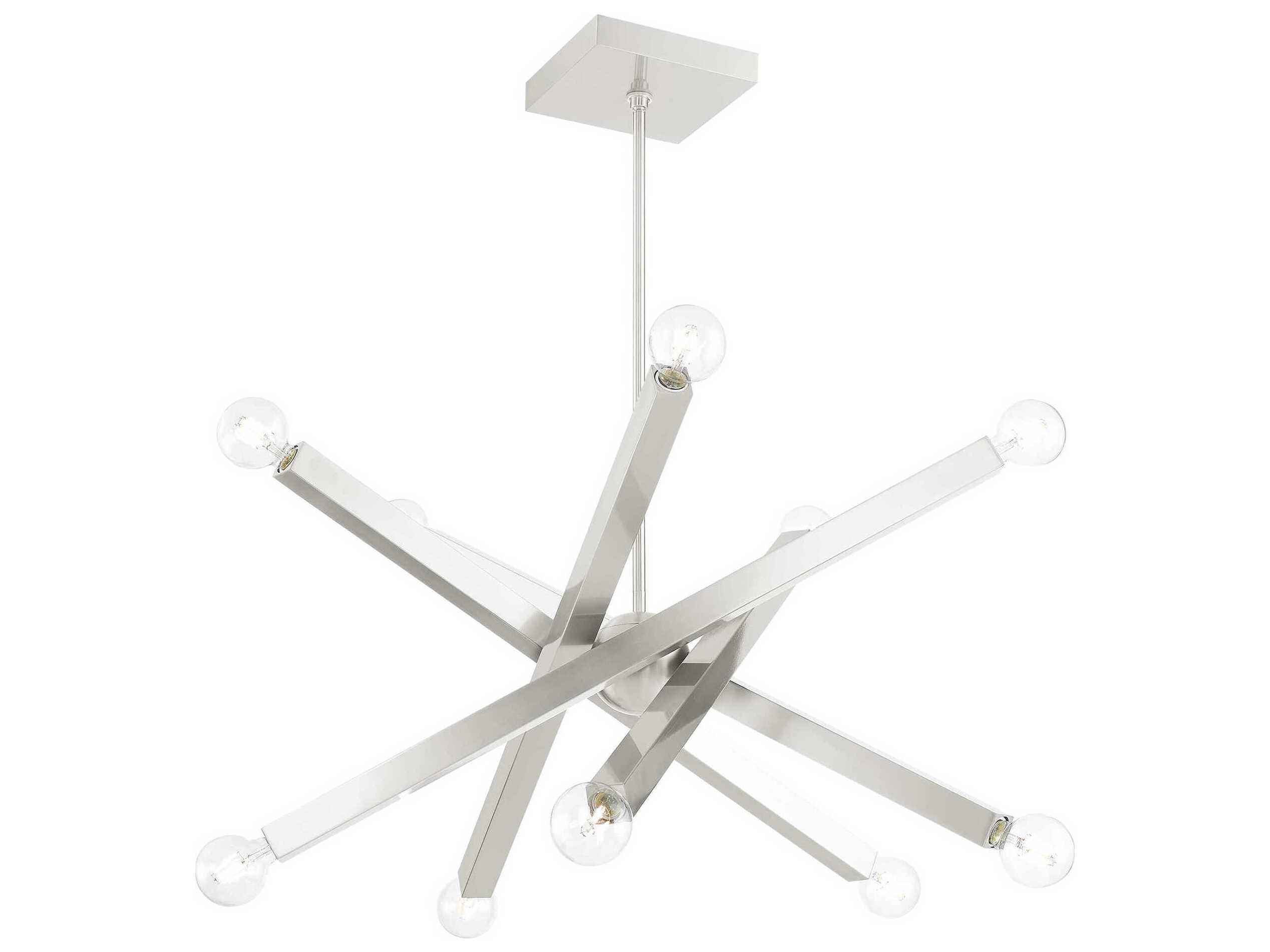 Livex Lighting Solna 10-Light Brushed Nickel Candelabra Sputnik Chandelier