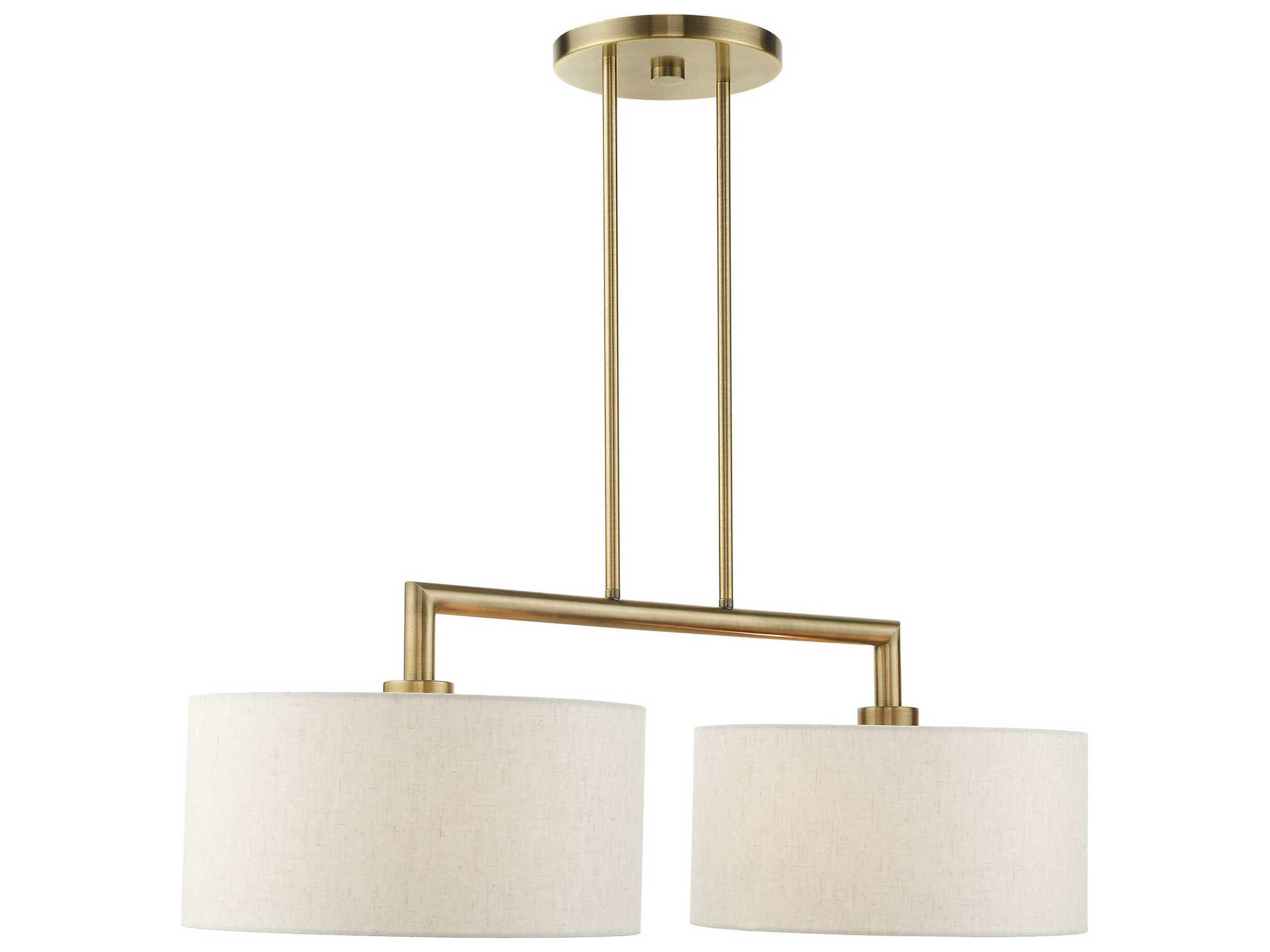 Livex Lighting Meridian 2-Light Antique Brass Drum Island Pendant
