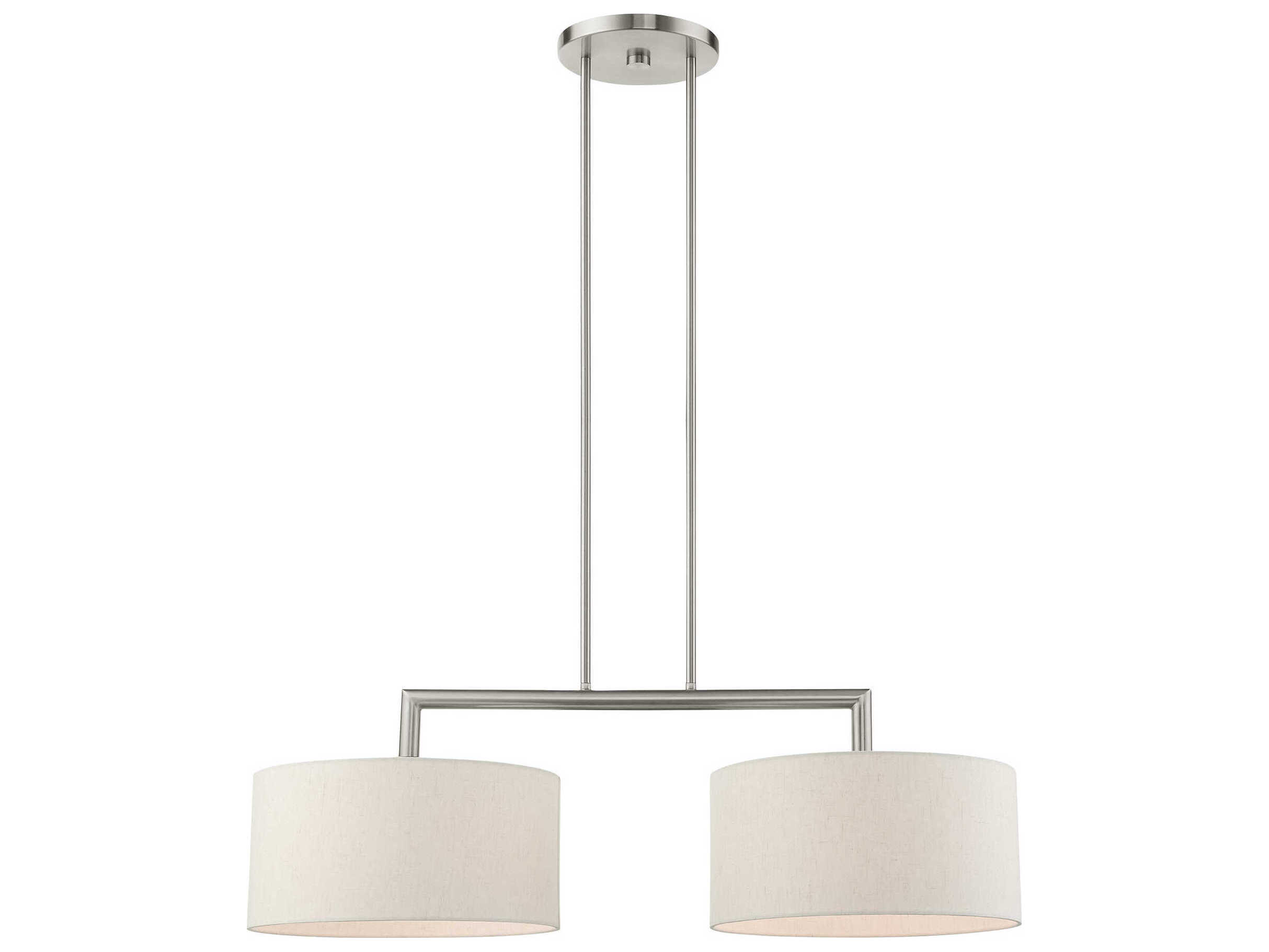 Livex Lighting Meridian 2-Light Brushed Nickel Drum Island Pendant