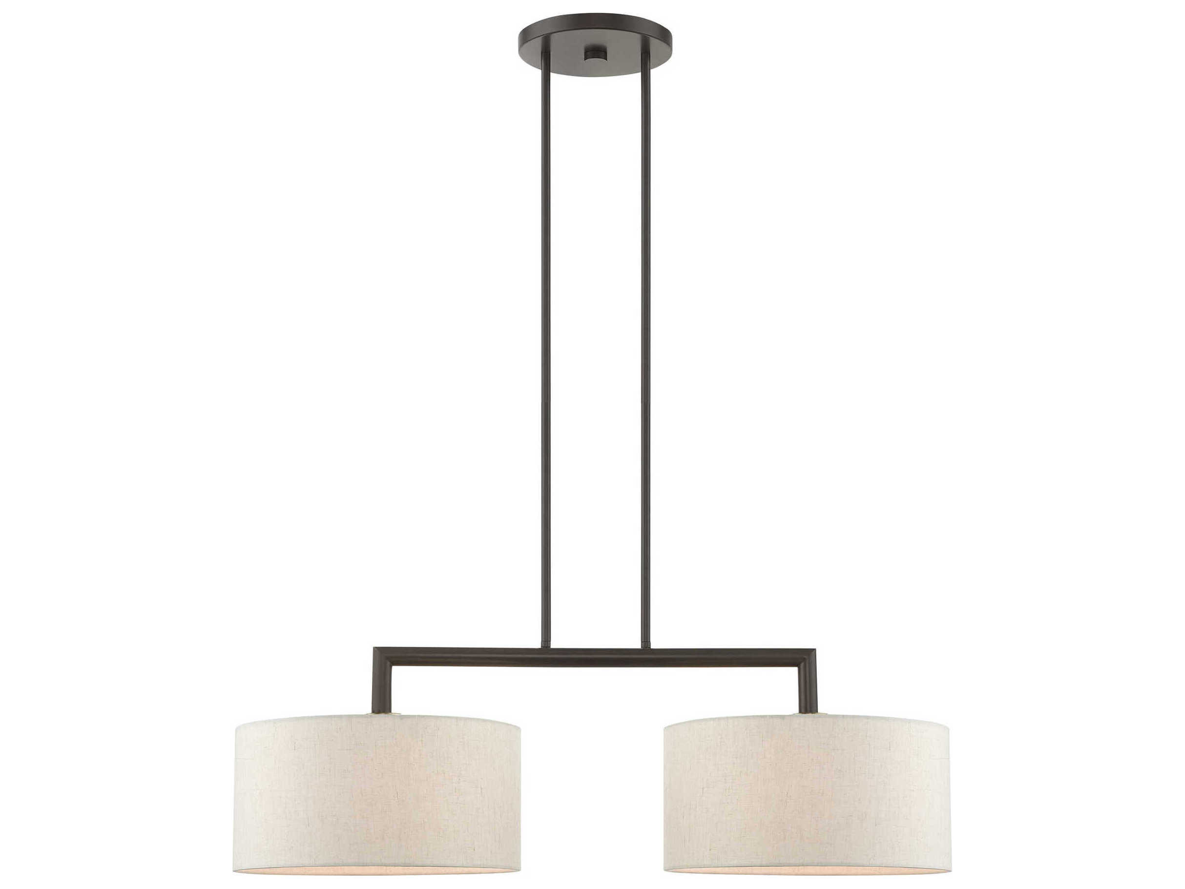 Livex Lighting Meridian 2-Light English Bronze Drum Island Pendant