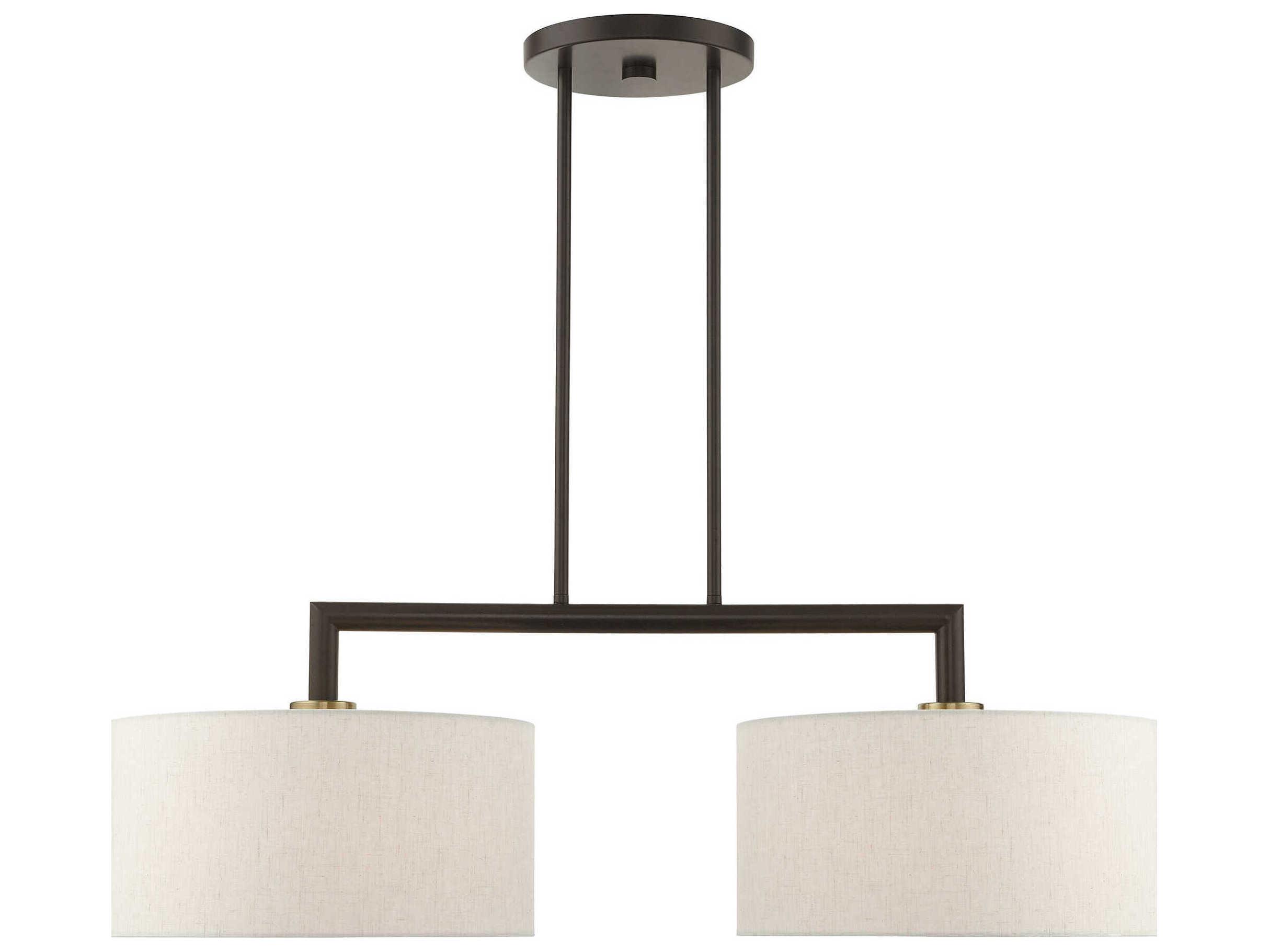 Livex Lighting Meridian 2-Light English Bronze Drum Island Pendant
