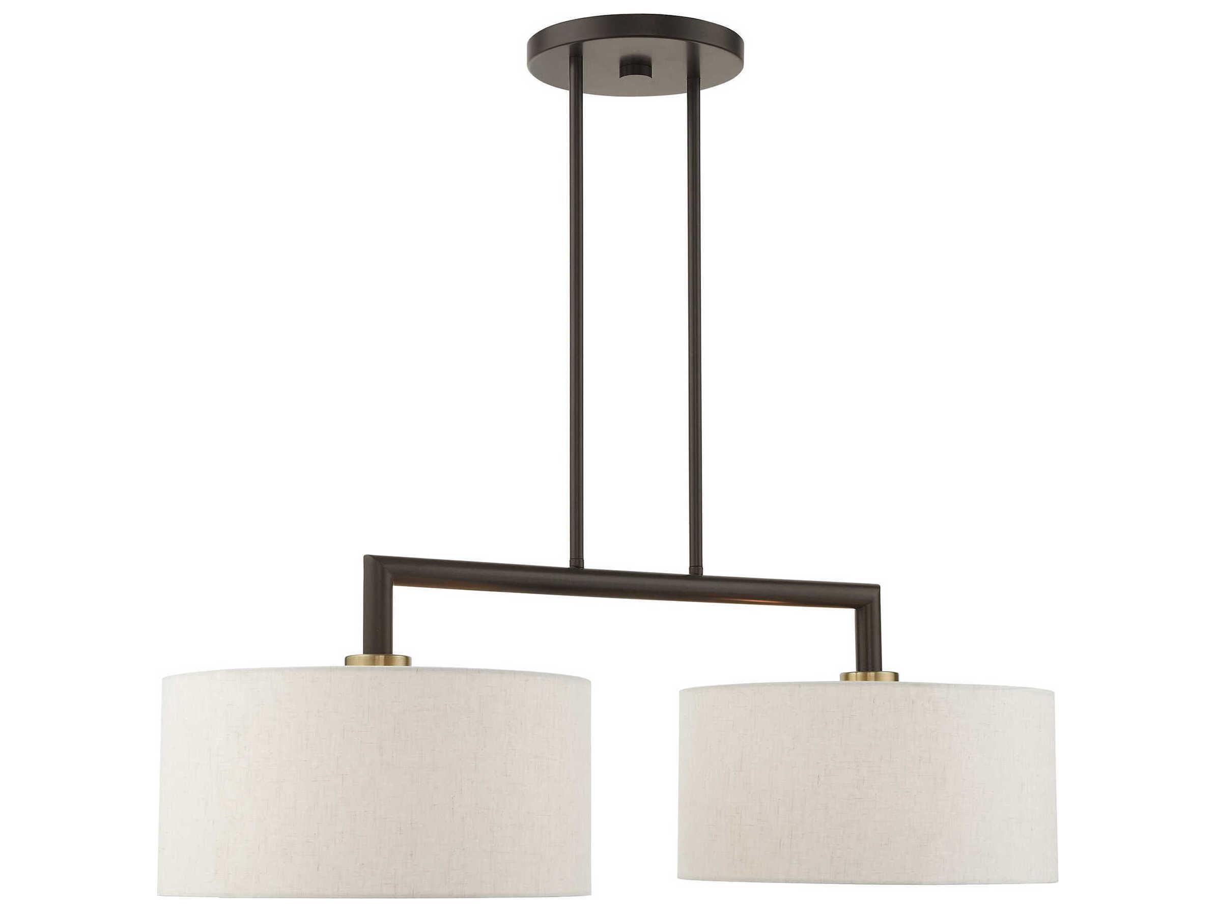 Livex Lighting Meridian 2-Light English Bronze Drum Island Pendant